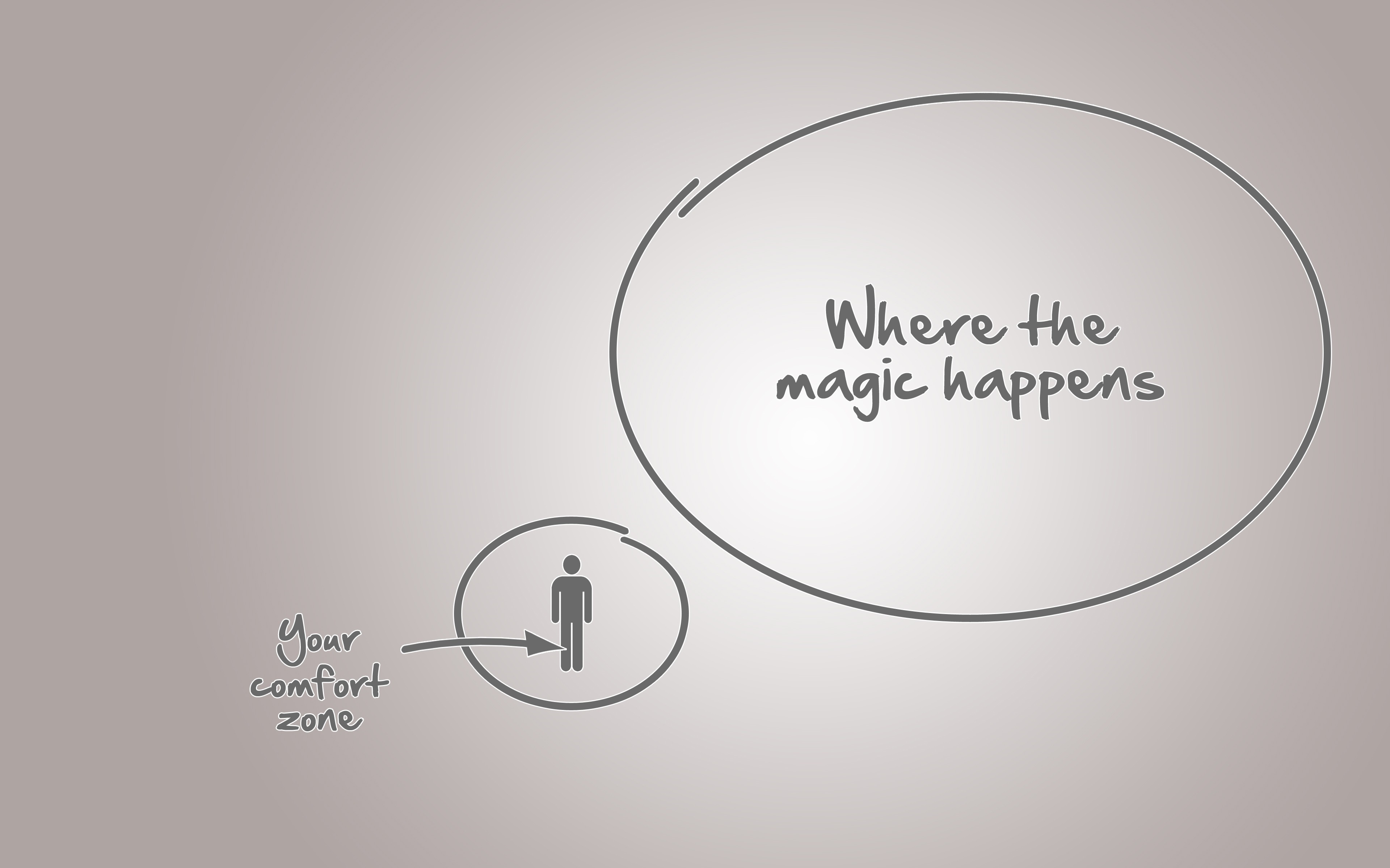 Comfort zone and where the magic happens illustration HD Wallpaper