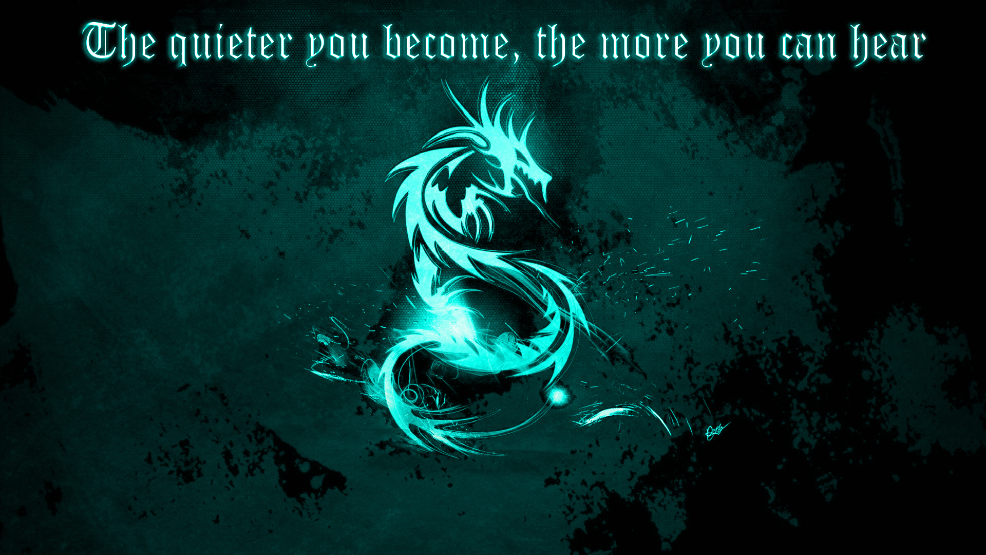 Dragon quote illustration with dark background HD Wallpaper