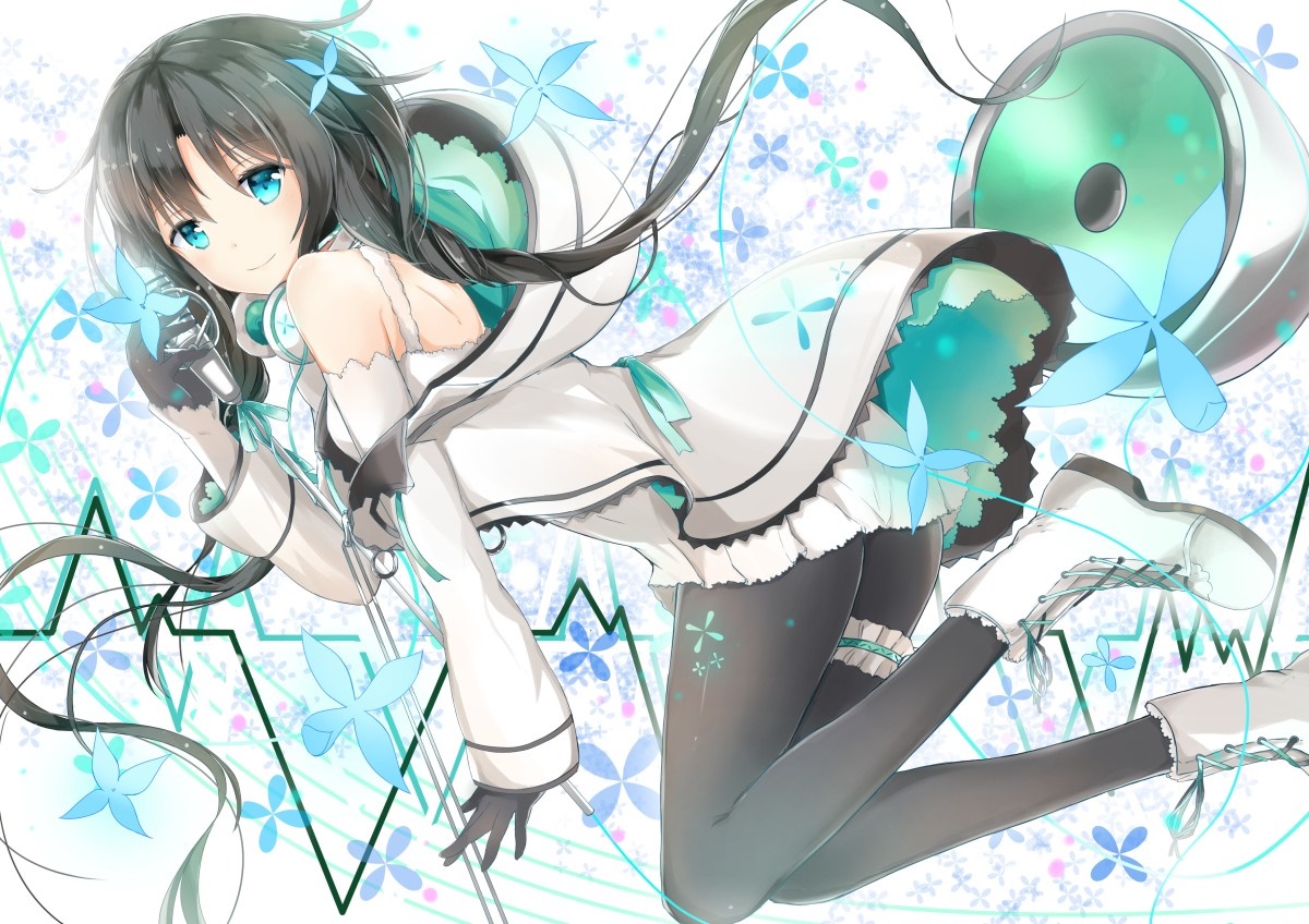 Xia Yu Yao Utau with headphones and microphone HD Wallpaper