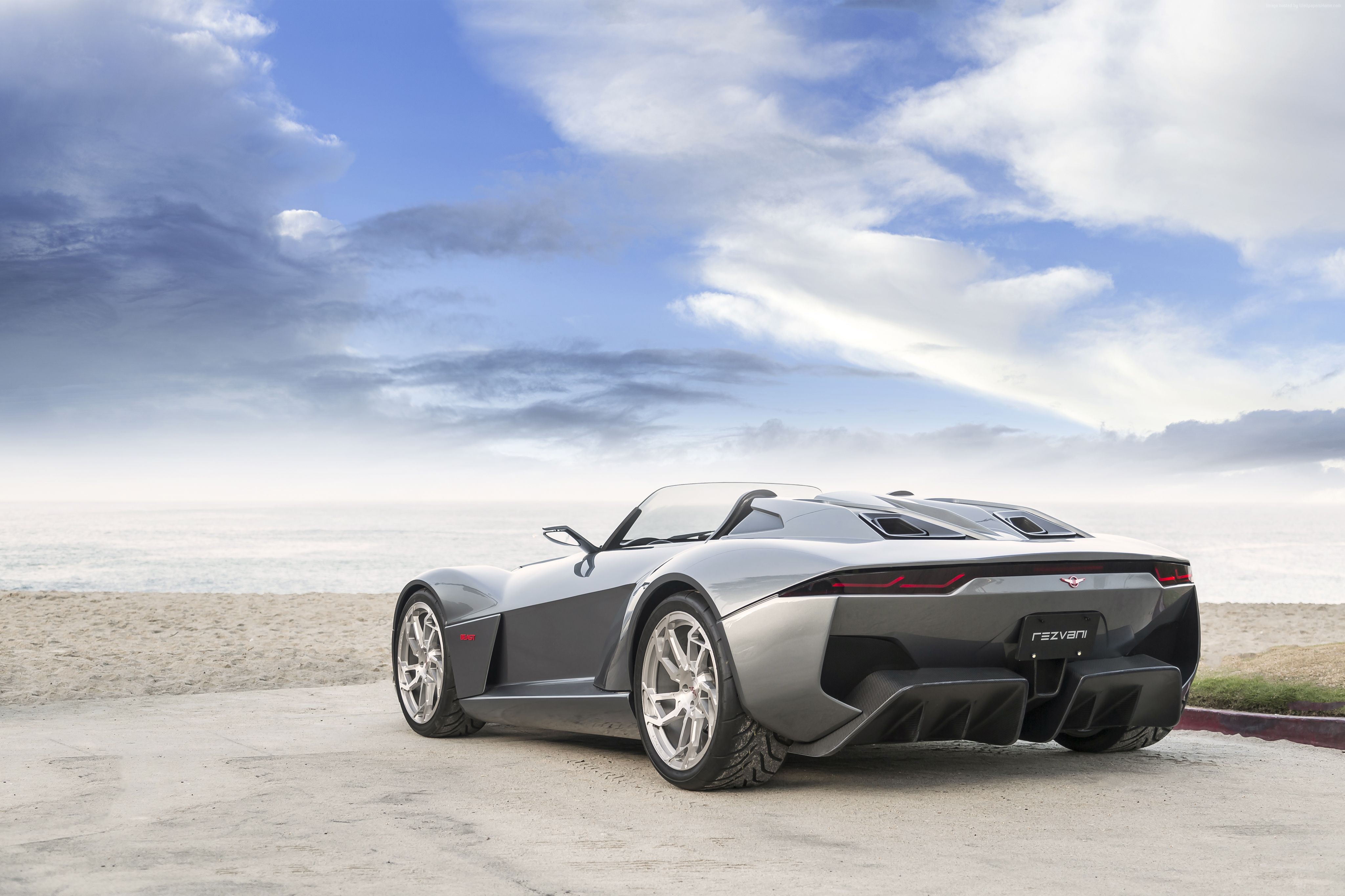 Rezvani Beast X concept car on a beach HD Wallpaper
