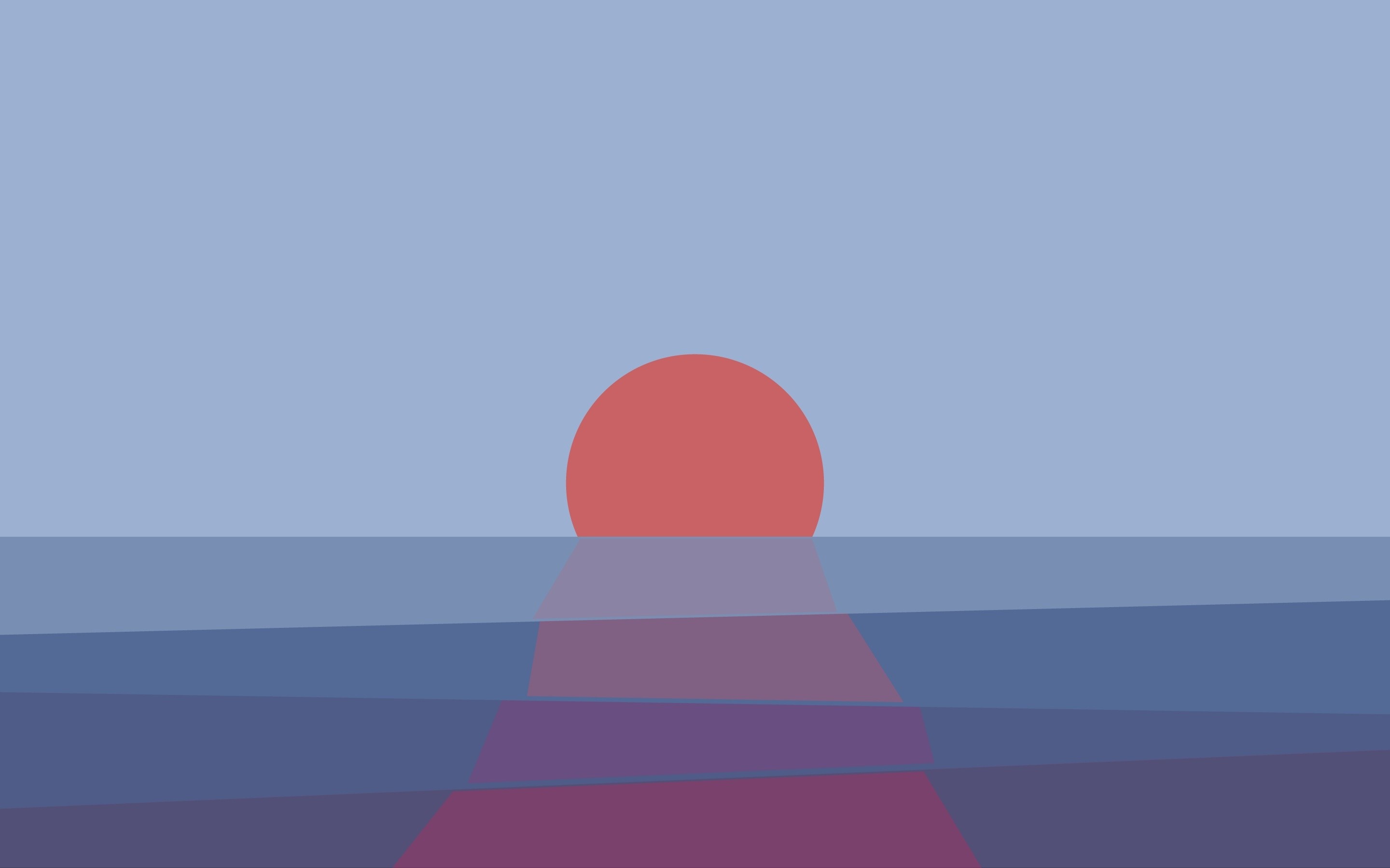 Minimalist sunset over the sea with reflection HD Wallpaper
