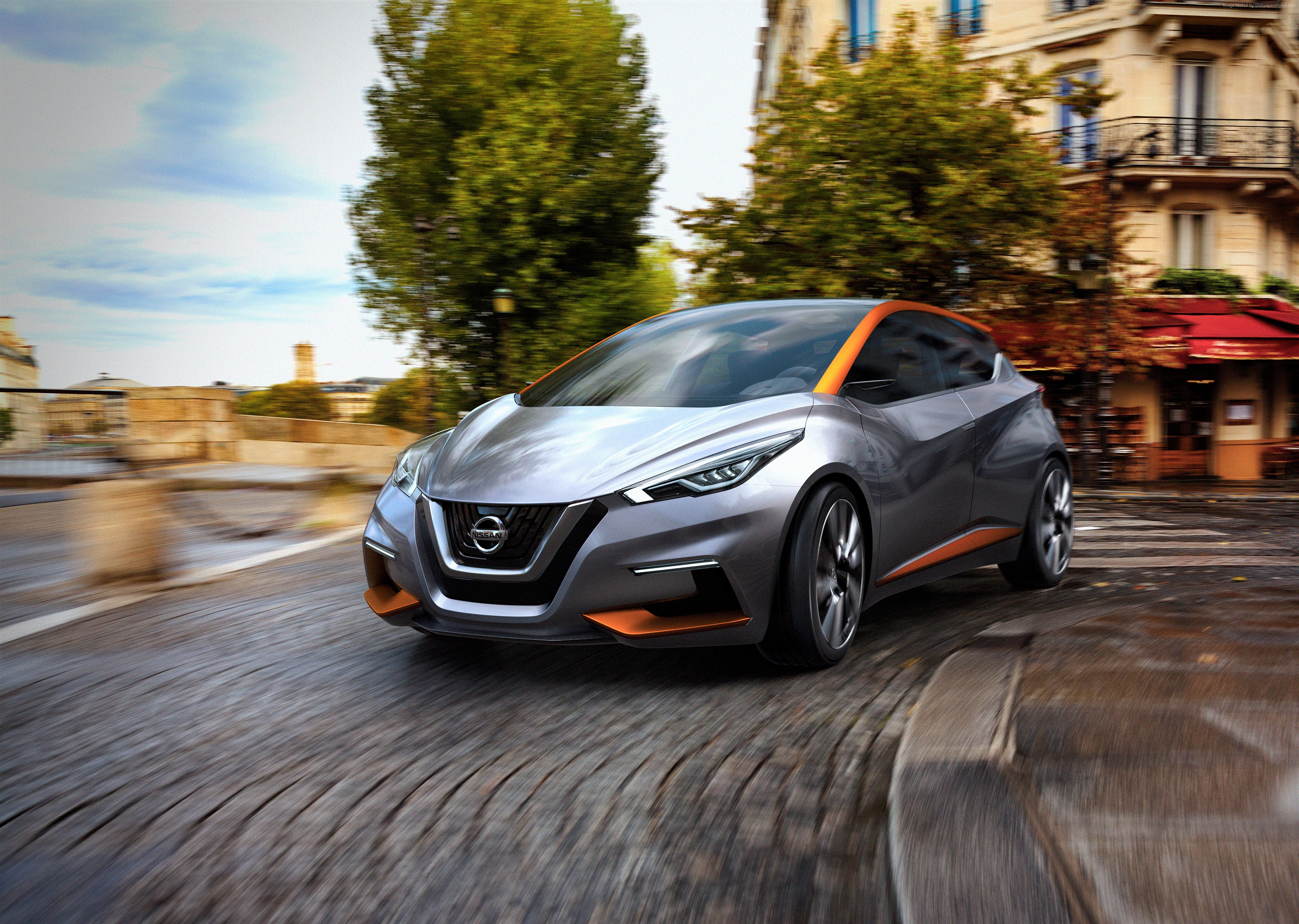 Nissan Sway concept car driving in Paris HD Wallpaper