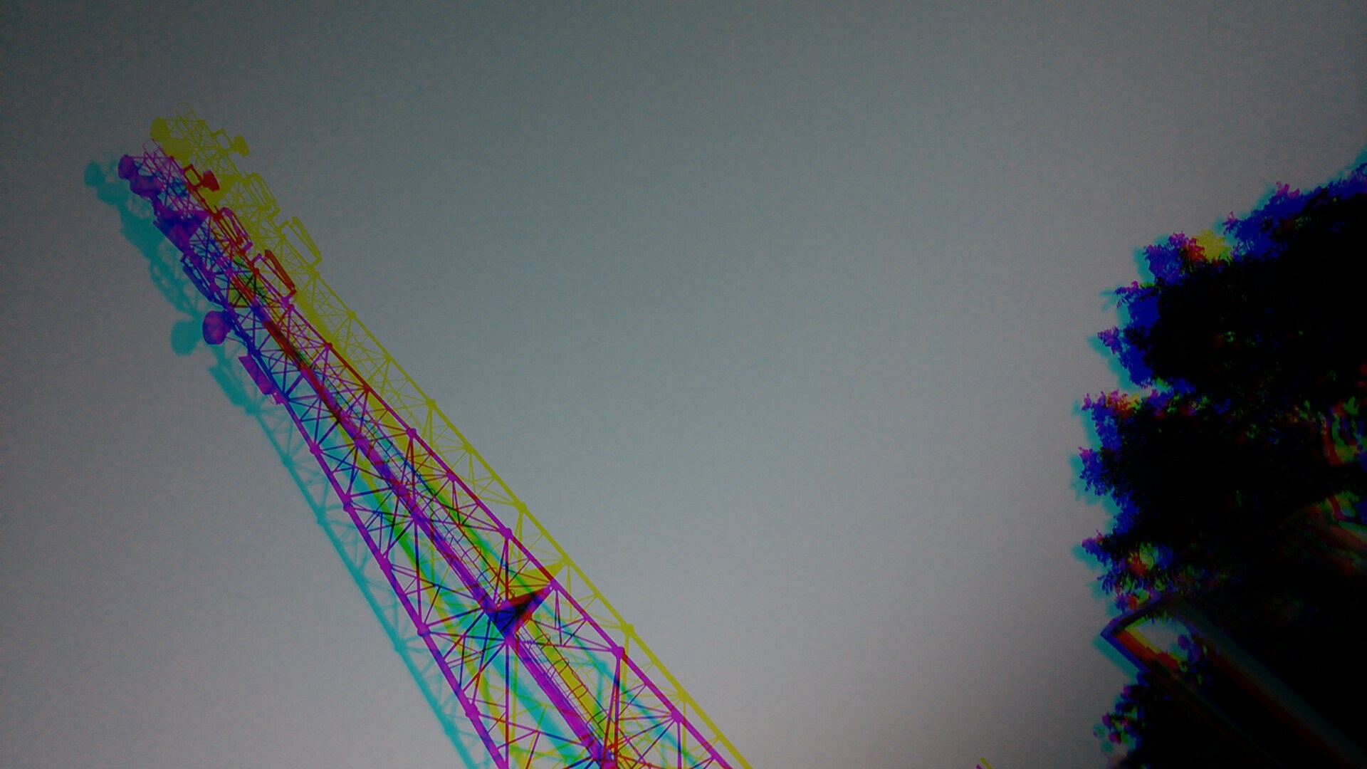 Cell tower with glitch art effect against sky HD Wallpaper