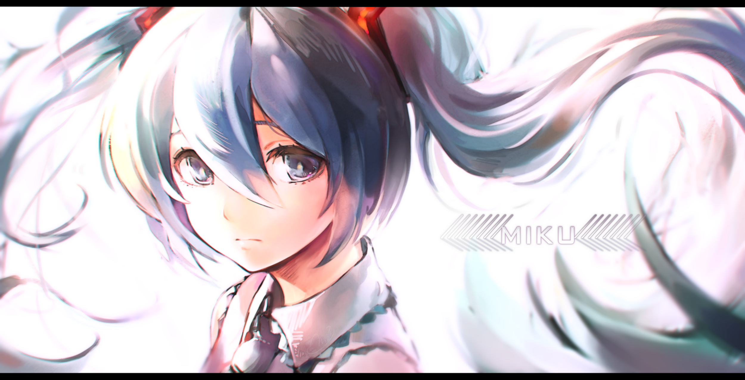 Hatsune Miku from Vocaloid artwork HD Wallpaper