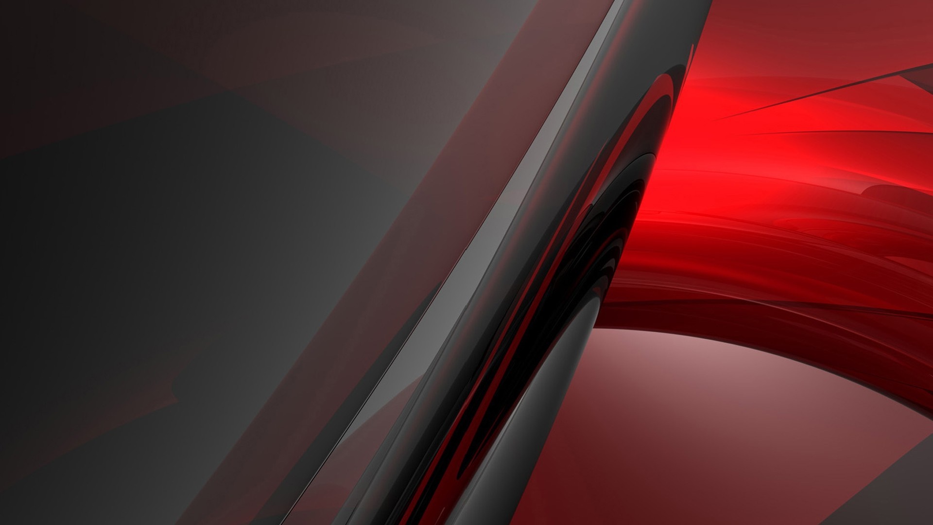 Abstract Red and Black Render with Reflections HD Wallpaper