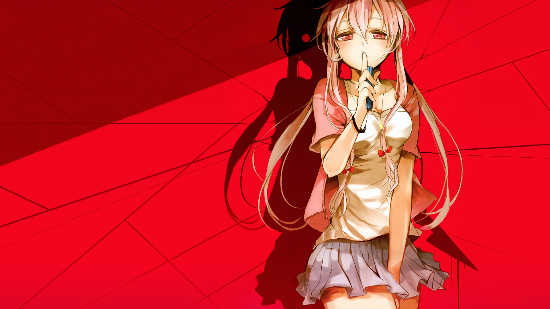 Gasai Yuno from Mirai Nikki illustration HD Wallpaper
