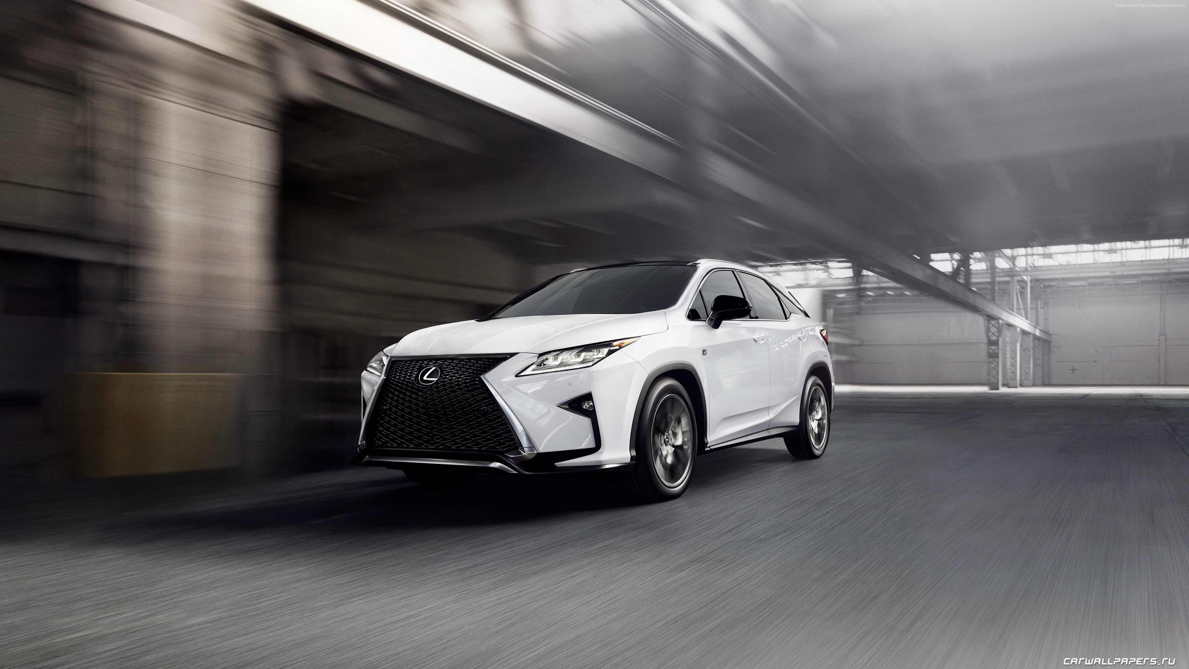 White Lexus RX 350 driving in a warehouse HD Wallpaper