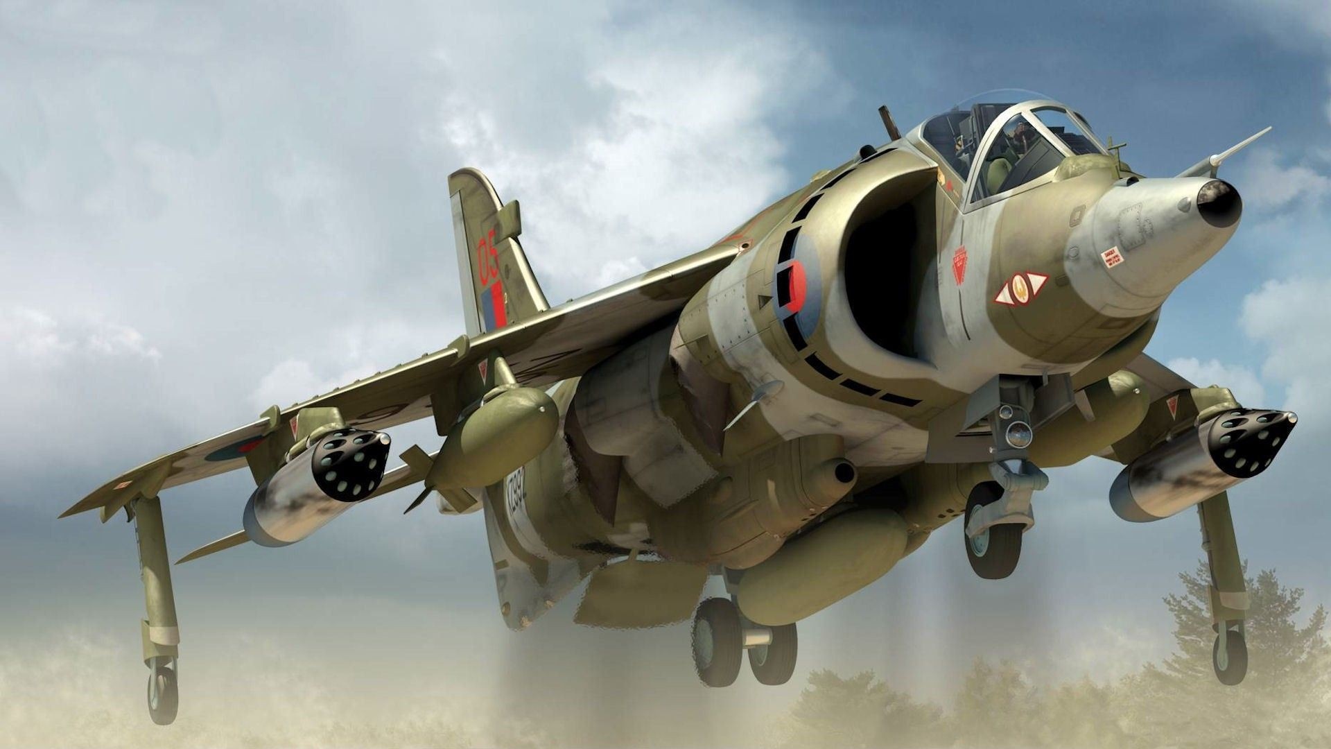 AV-8B Harrier II jet aircraft in flight HD Wallpaper