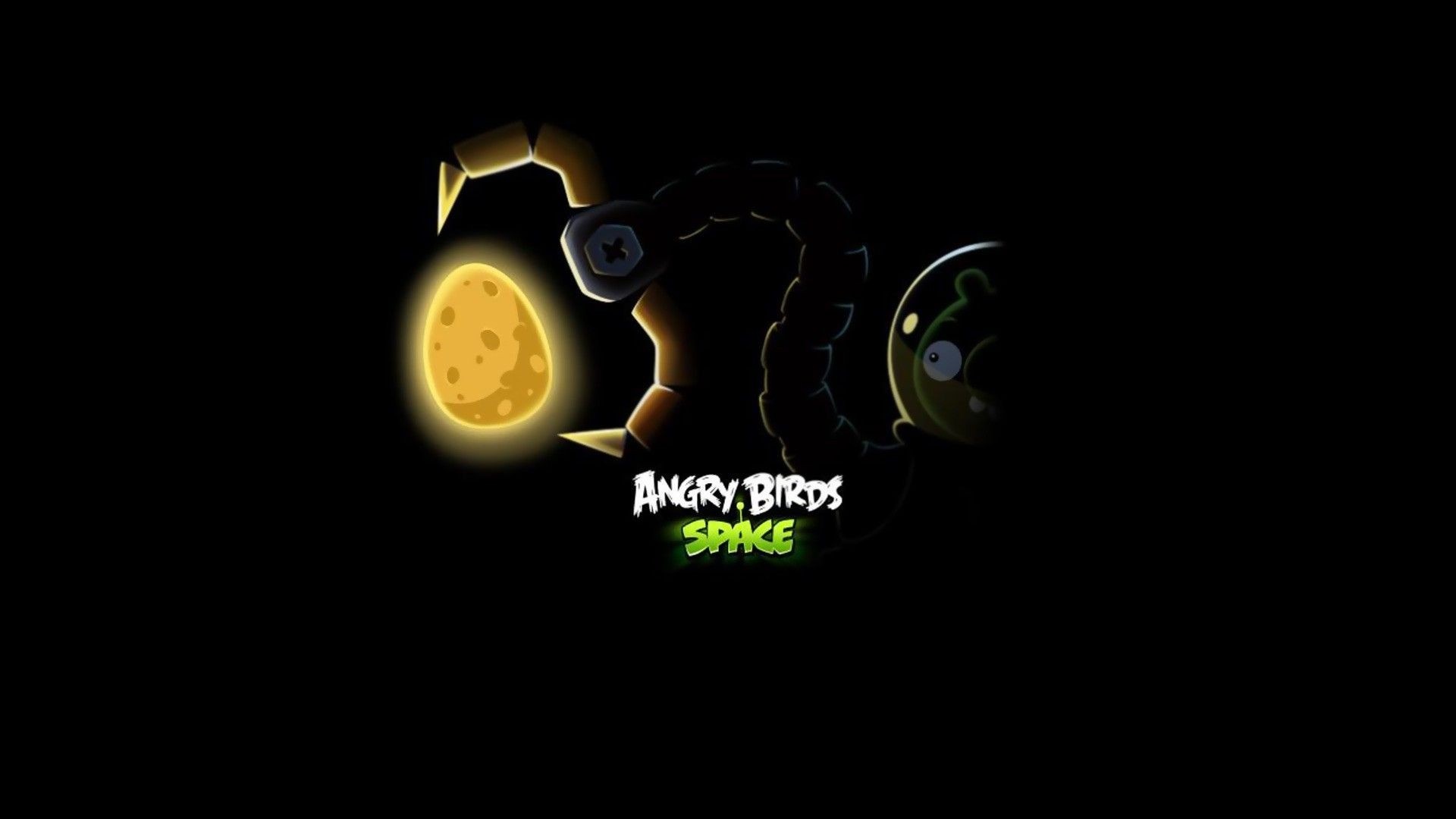 Angry Birds Space logo with egg and pig HD Wallpaper