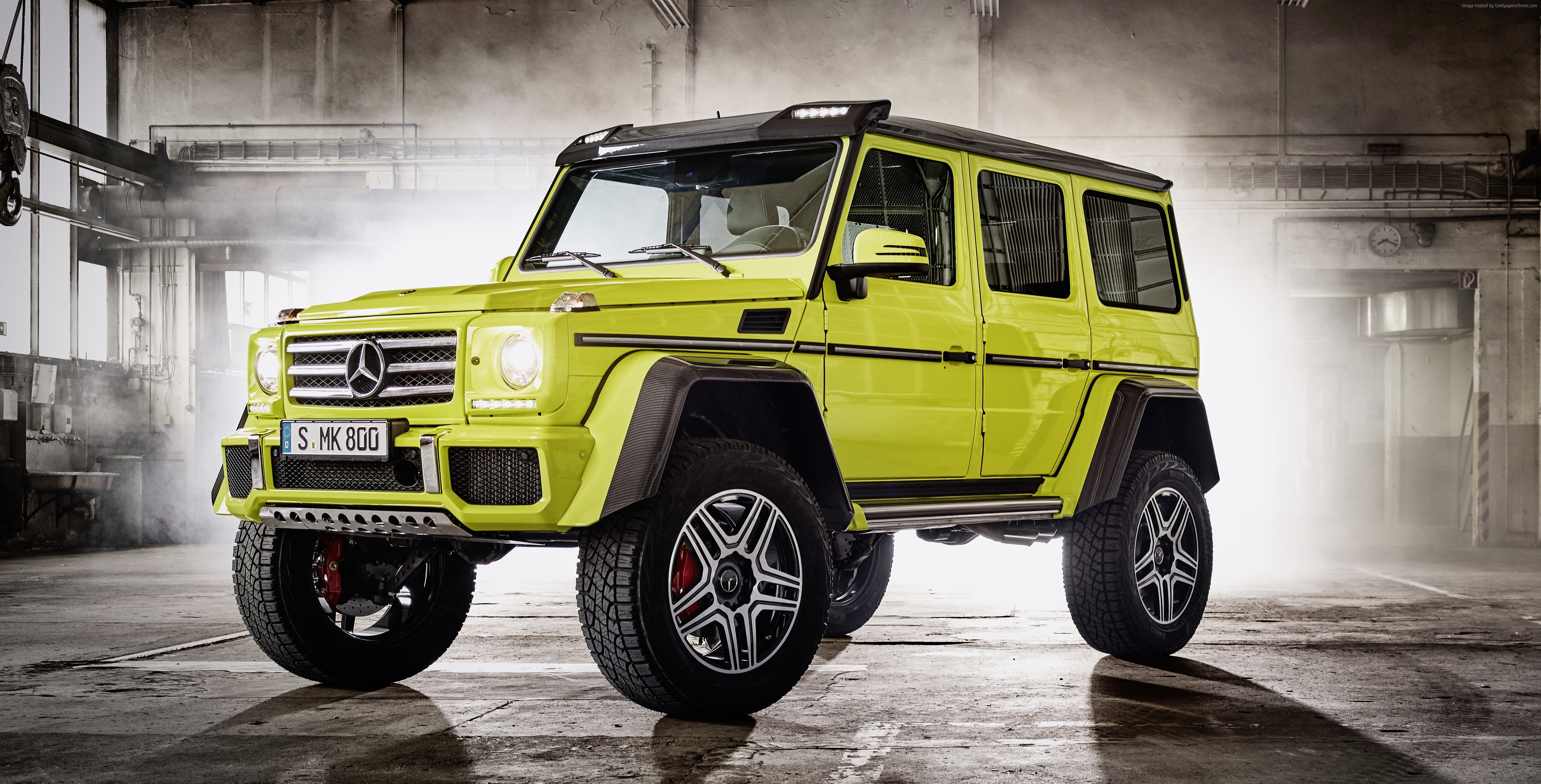 Yellow Mercedes-Benz G-Class 4x4 off-road SUV HD Wallpaper