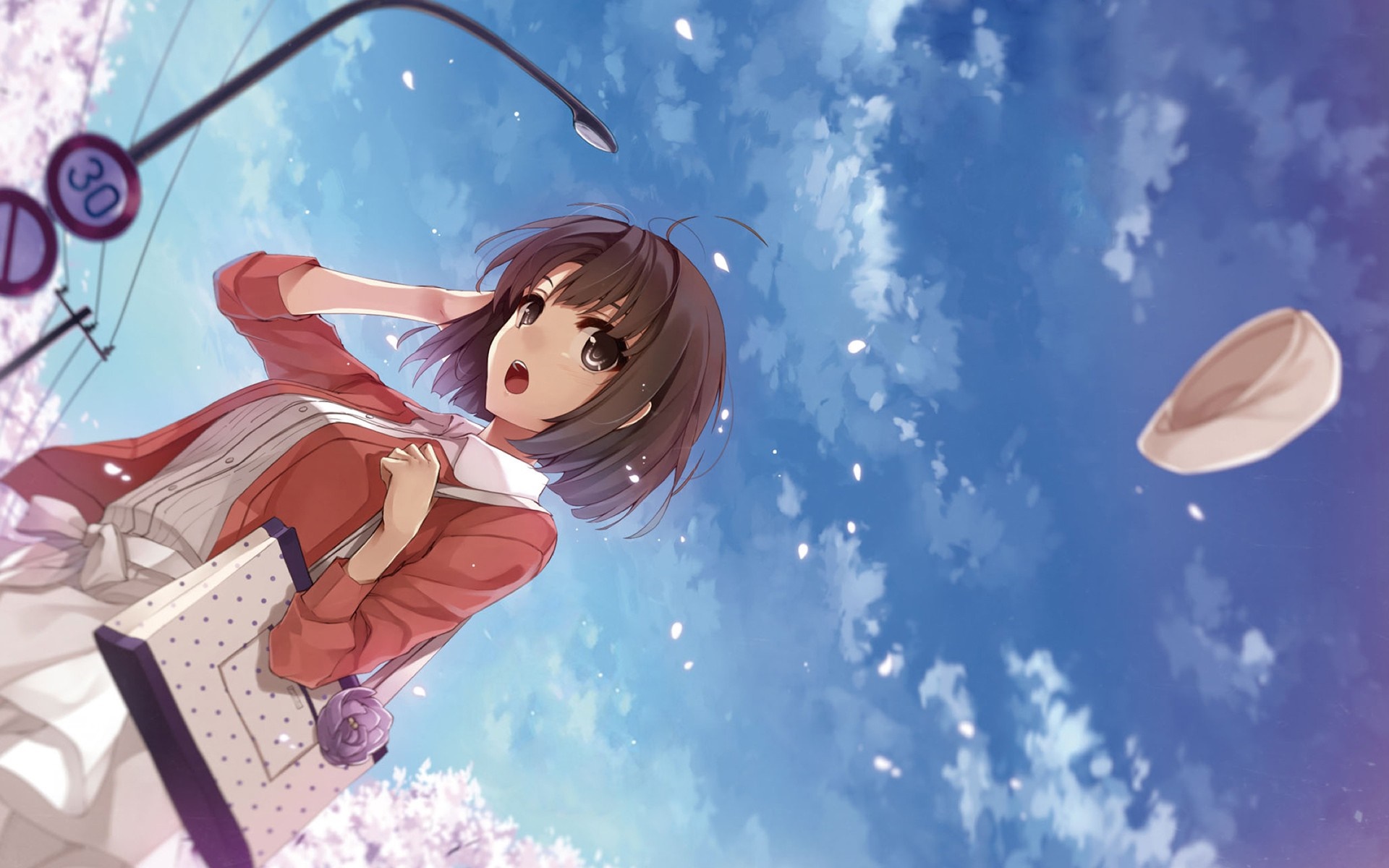 Kato Megumi from Saenai Heroine no Sodatekata with hat flying HD Wallpaper
