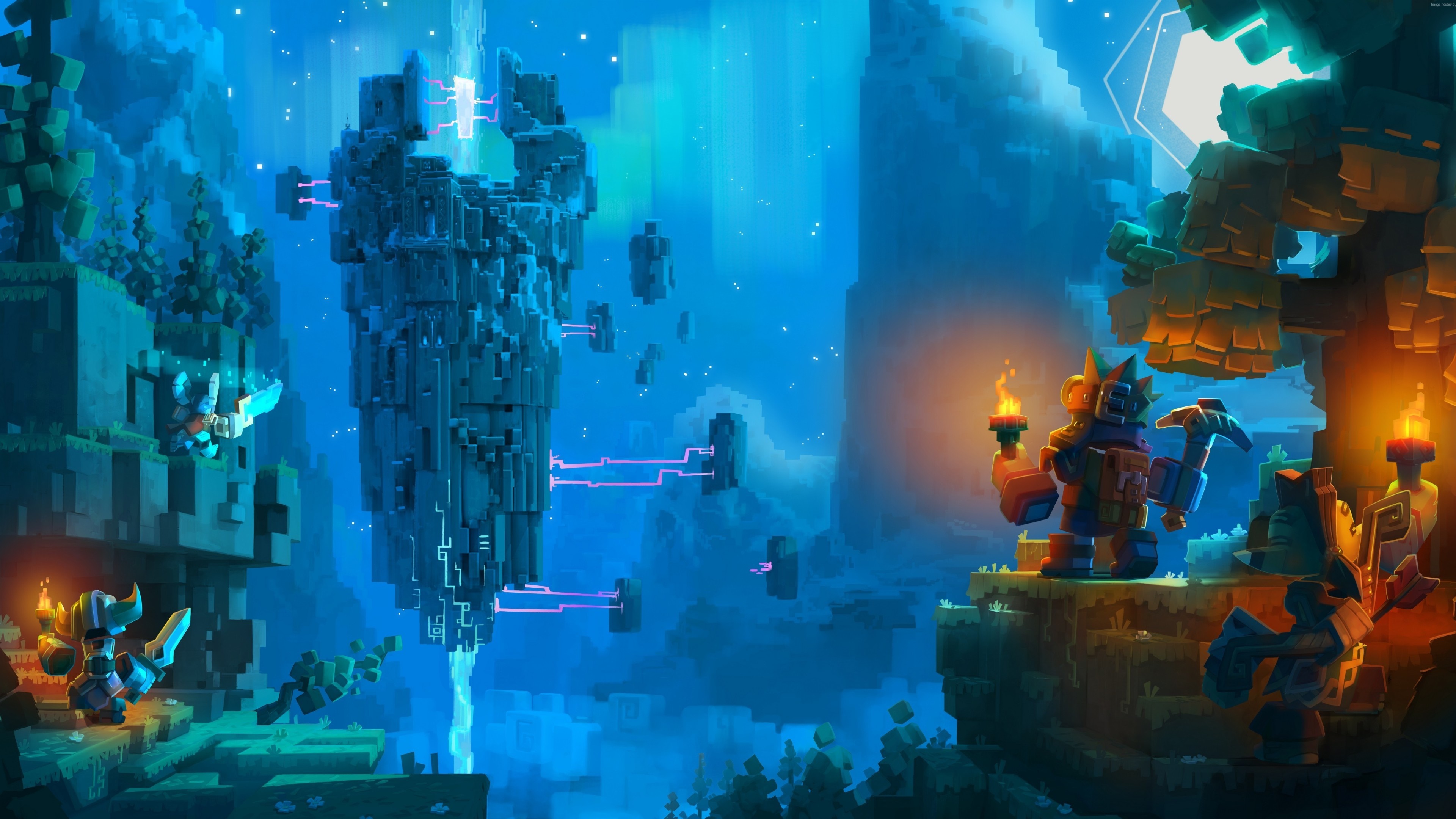 SkySaga Fantasy Sci-Fi Adventure Scene HD Wallpaper