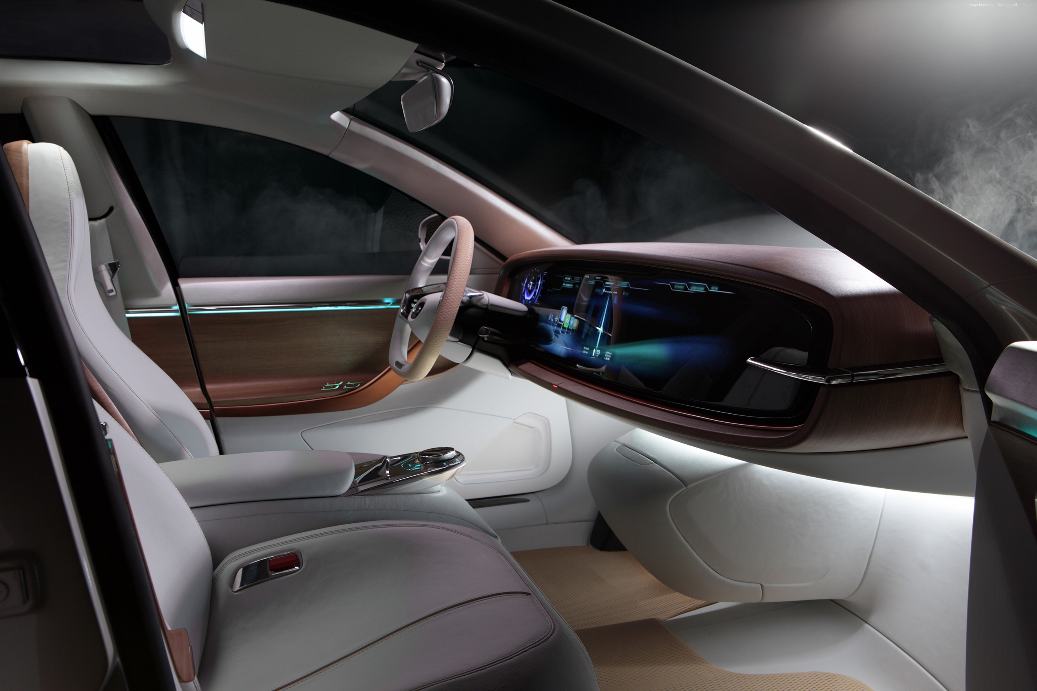Thunder Power Sedan concept car interior HD Wallpaper