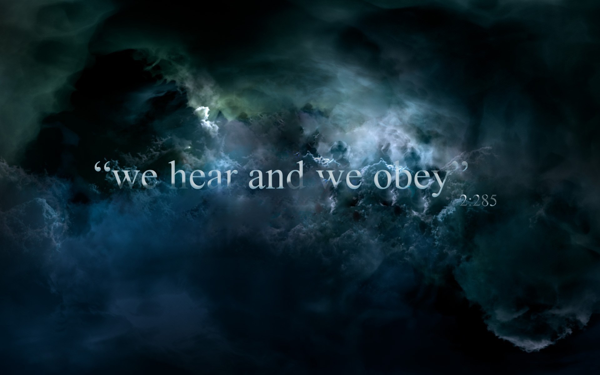 Quote "we hear and we obey" from Quran 2:285 HD Wallpaper