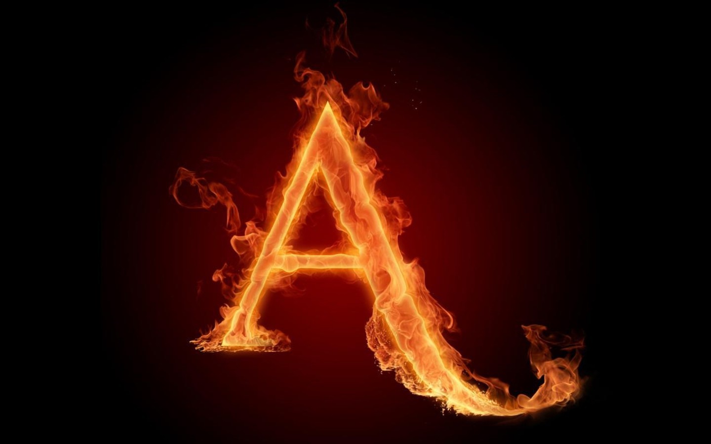 Letter A made of fire HD Wallpaper