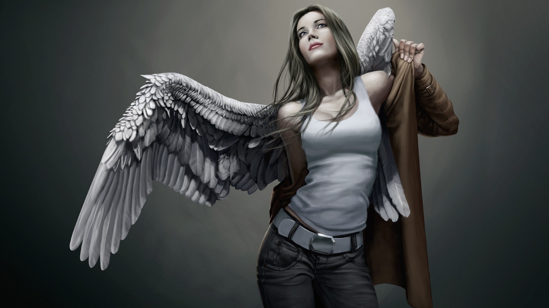 Fantasy art of an angel with wings HD Wallpaper