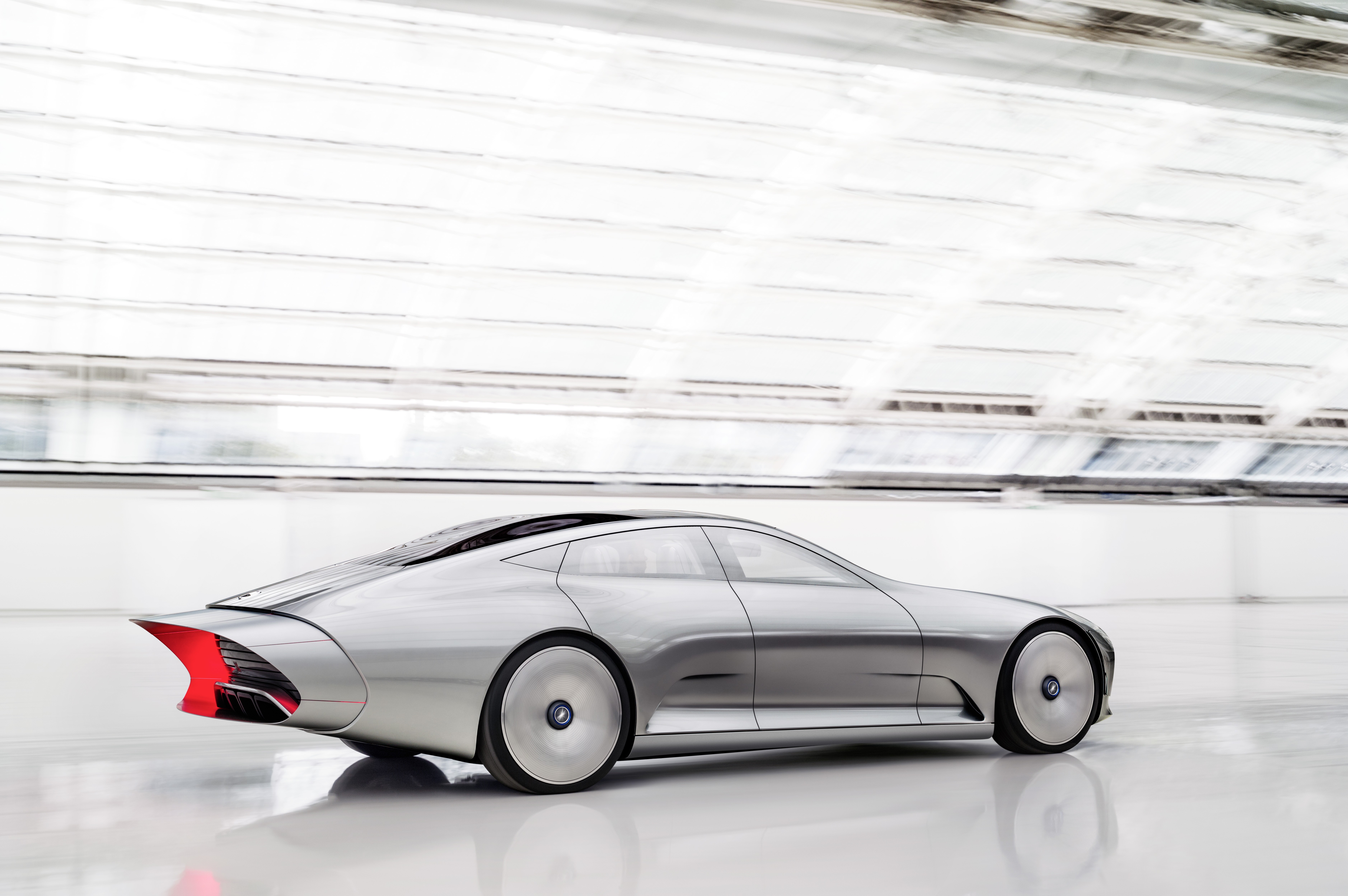 Silver Mercedes-Benz IAA Concept Car at Frankfurt 2015 HD Wallpaper