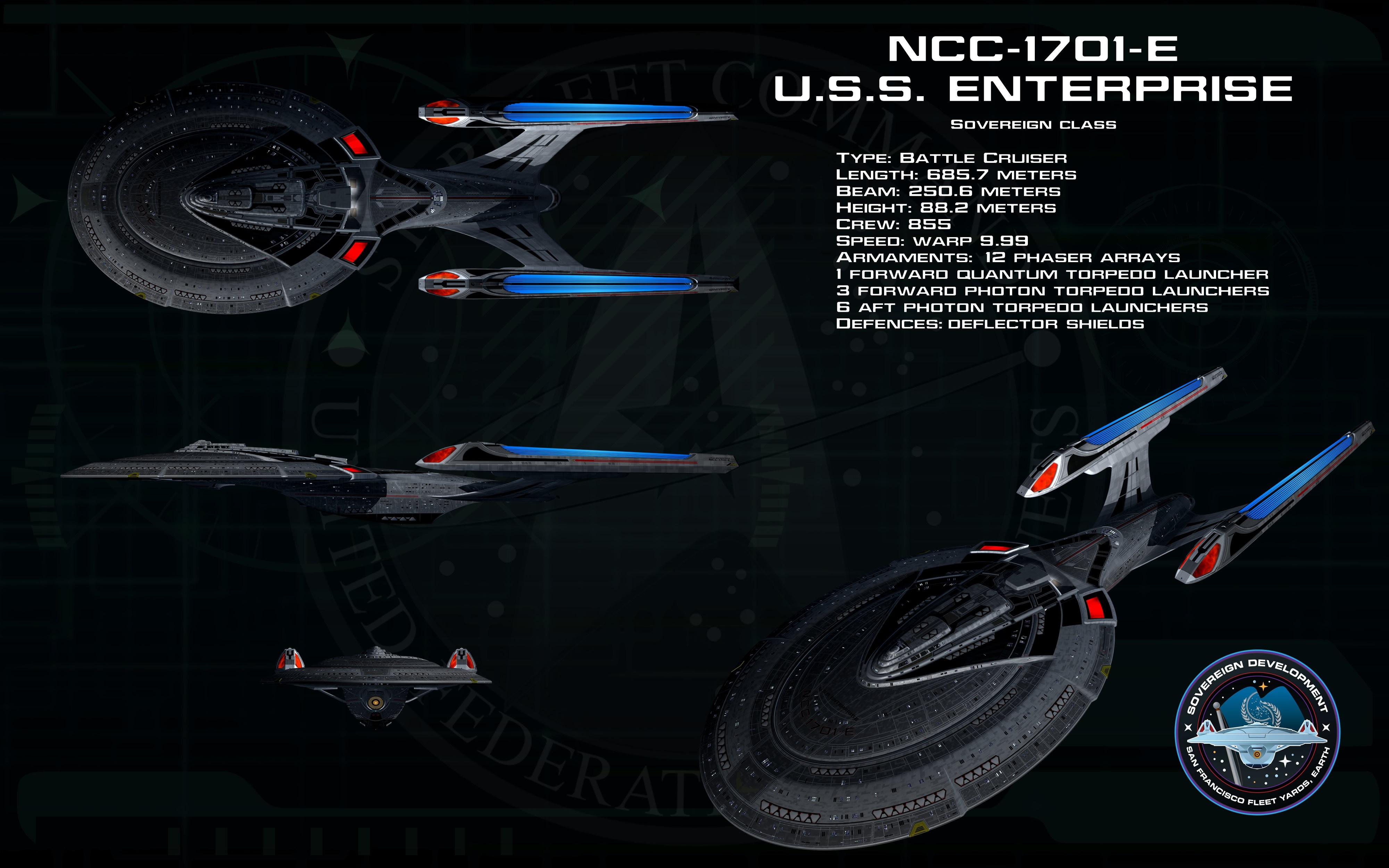 U.S.S. Enterprise NCC-1701-E Starship Specifications HD Wallpaper