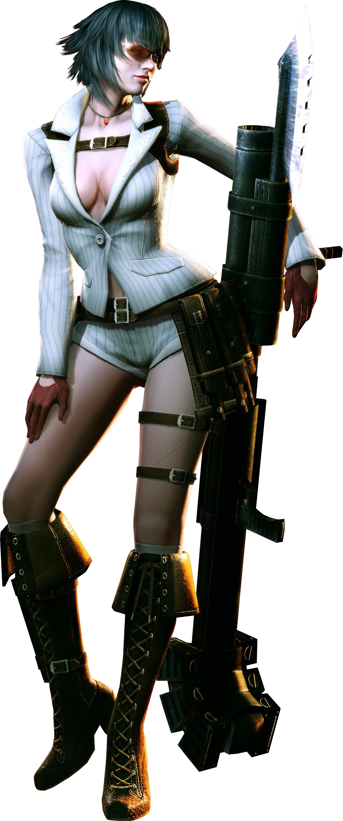 Lady from Devil May Cry holding a large weapon HD Wallpaper