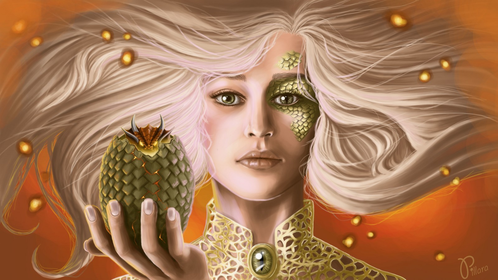 Daenerys Targaryen holding a dragon egg HD Wallpaper