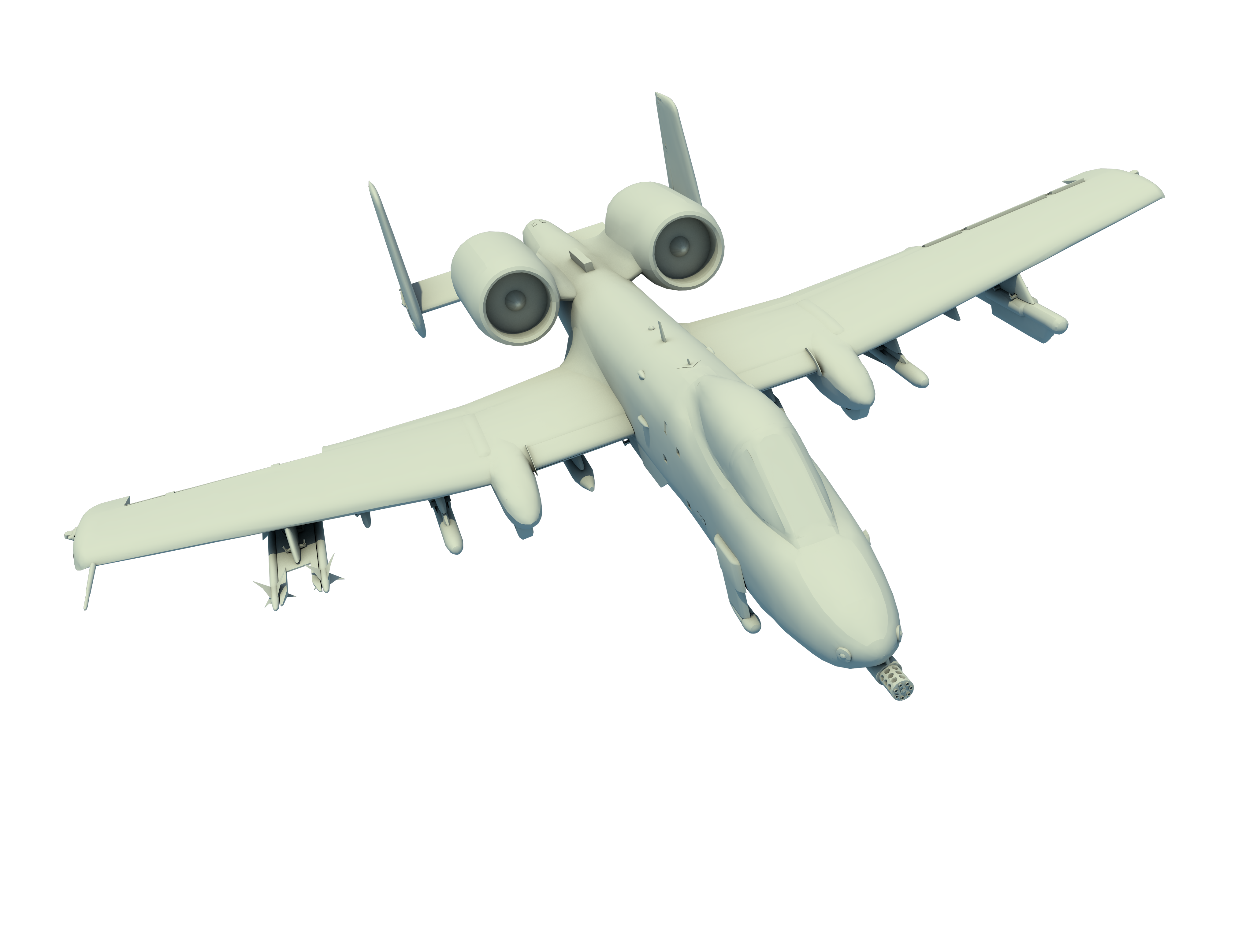 3D render of an A-10 Thunderbolt II aircraft HD Wallpaper