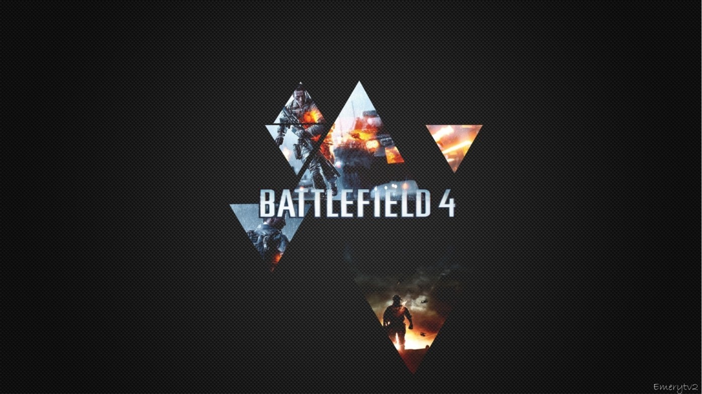 Battlefield 4 game logo with triangular images HD Wallpaper
