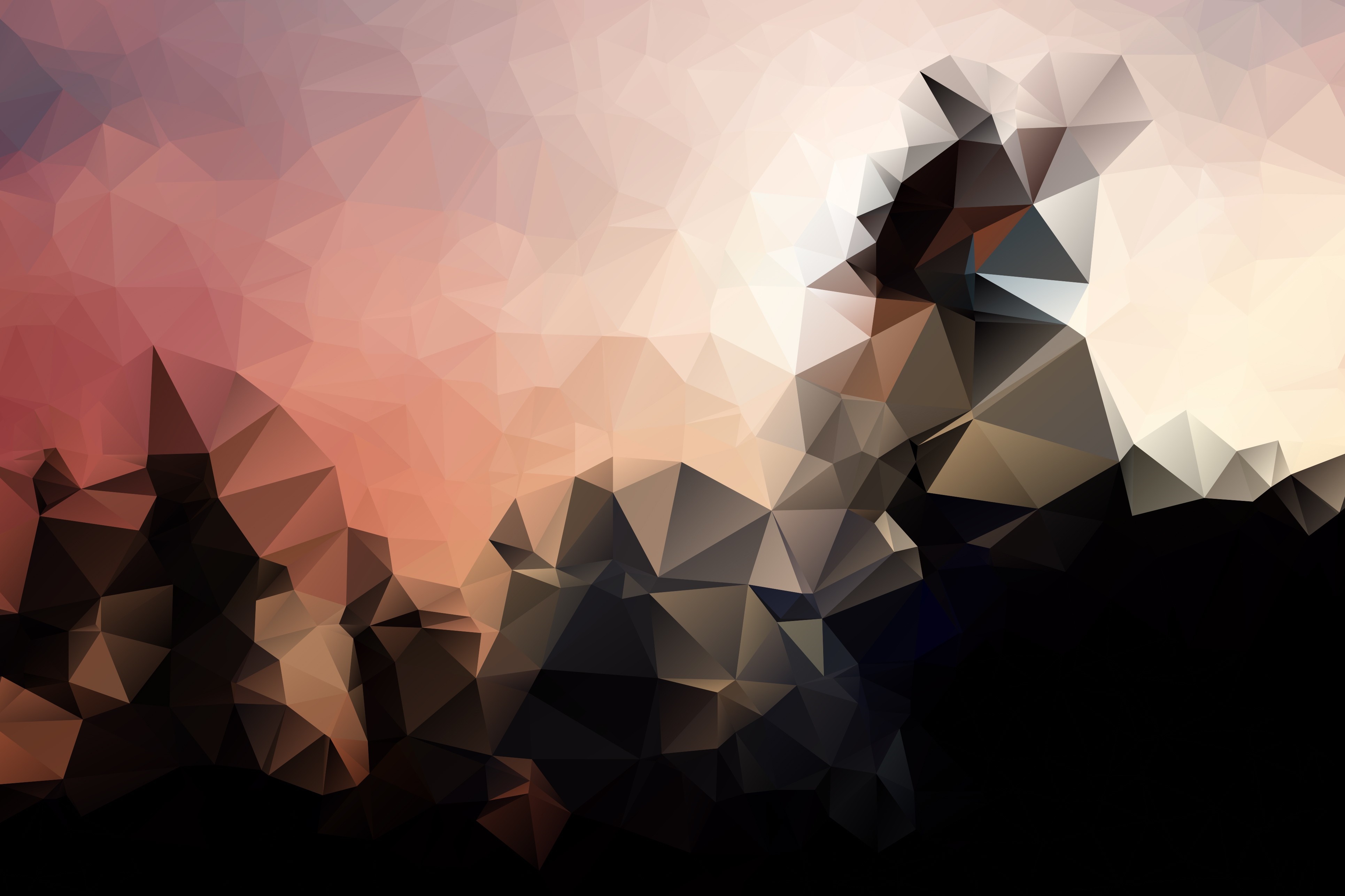 Abstract geometric landscape illustration HD Wallpaper
