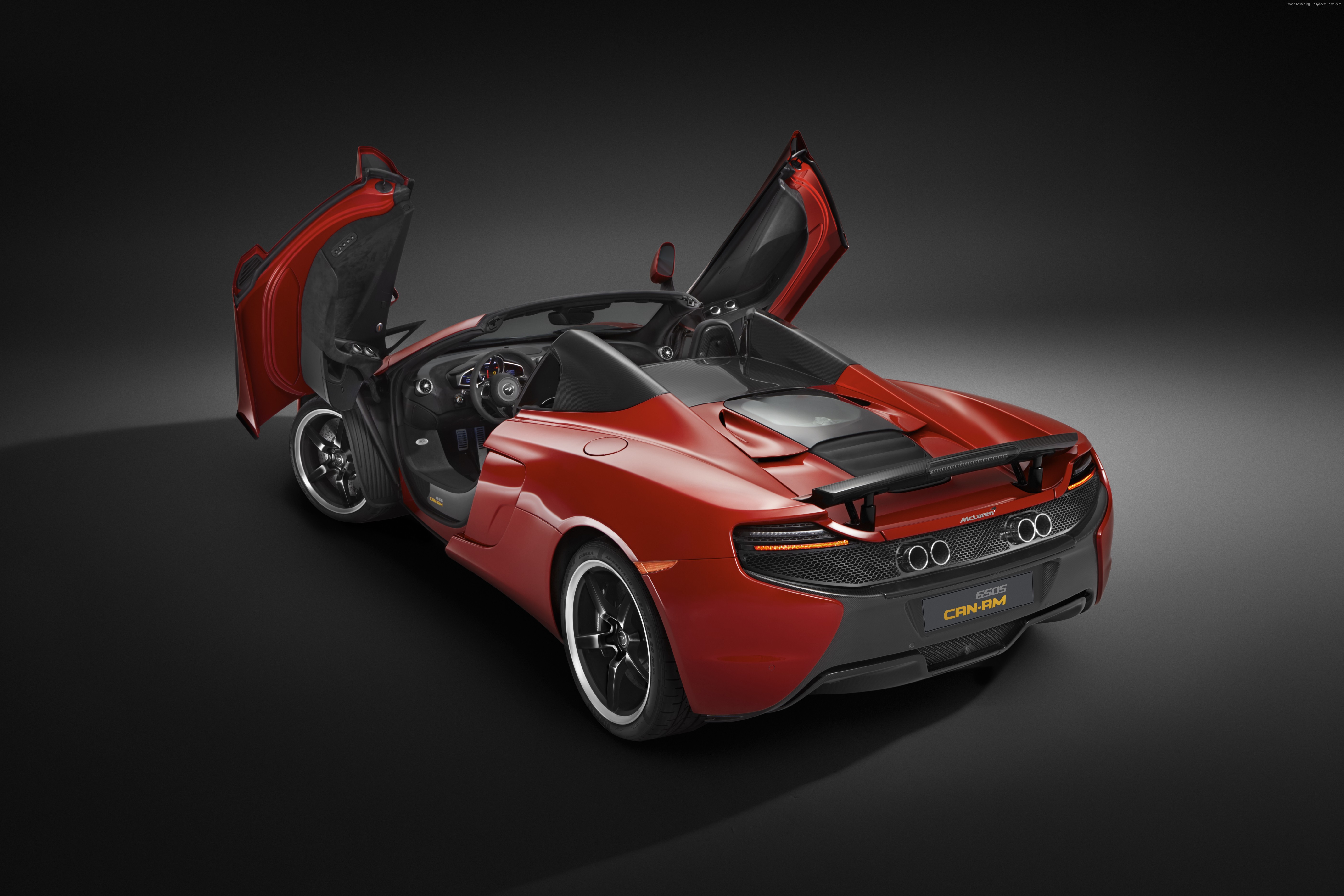 Red McLaren 650S Spider with Doors Open HD Wallpaper