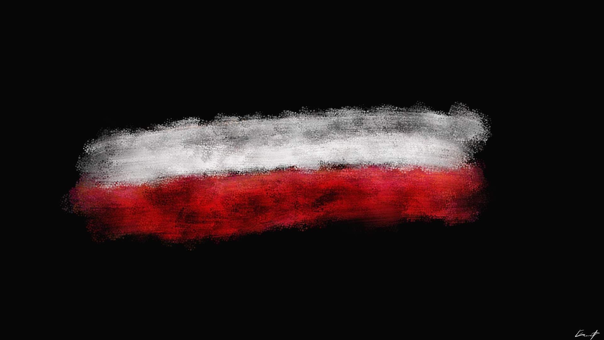 Abstract Polish Flag Brush Strokes HD Wallpaper