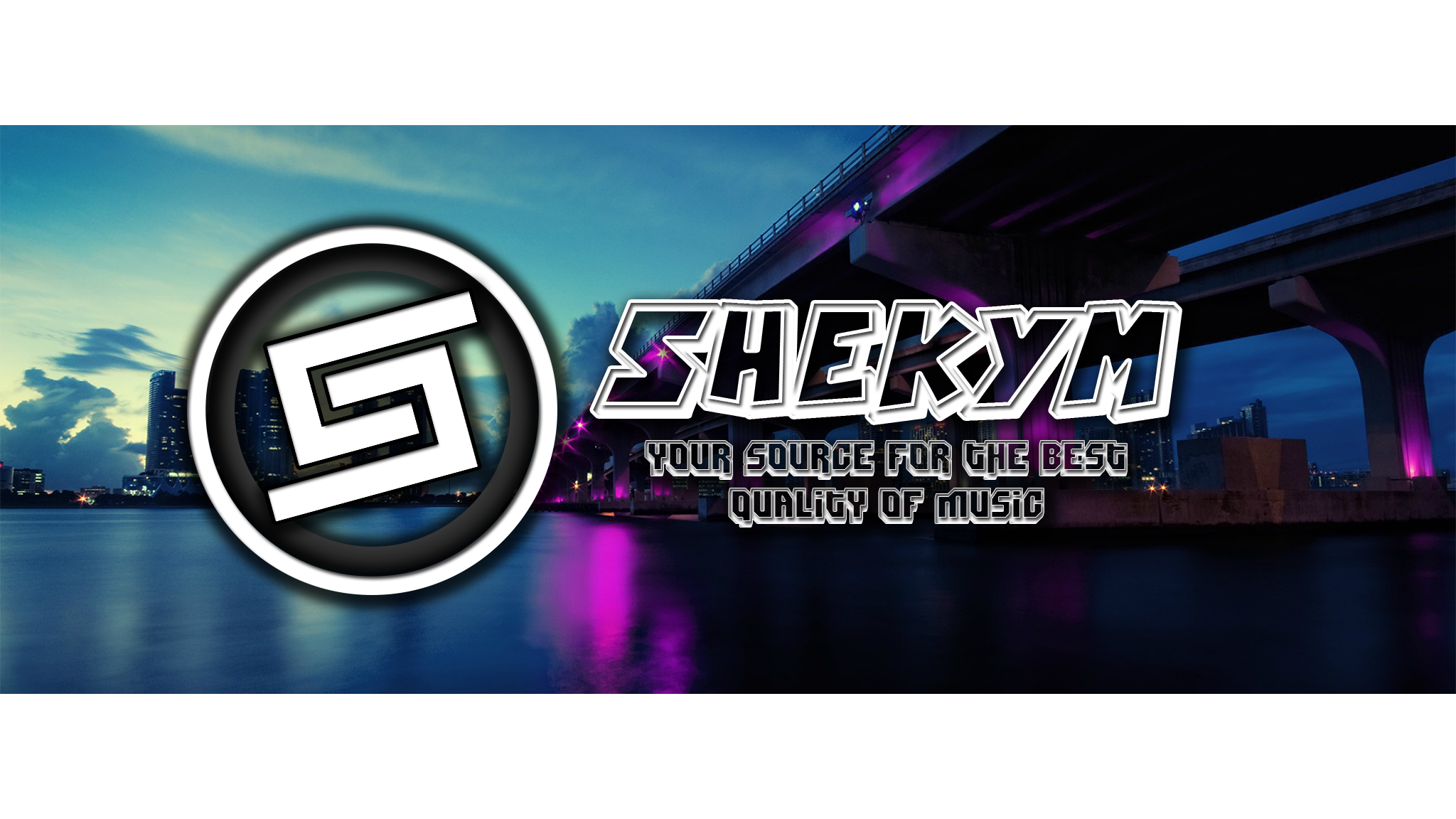 Shekym logo with city and bridge background HD Wallpaper
