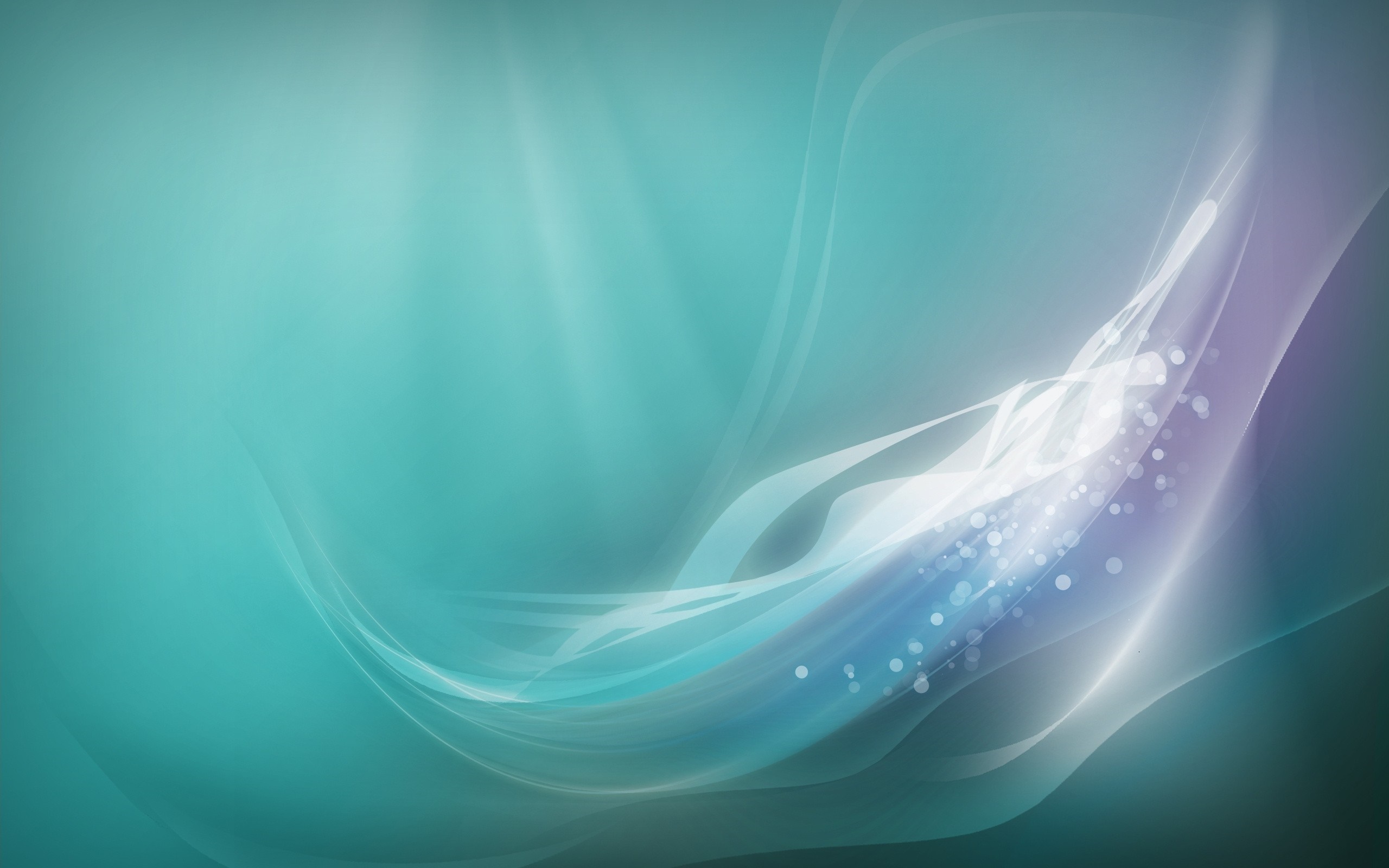 Abstract blue and teal light waves with bokeh HD Wallpaper