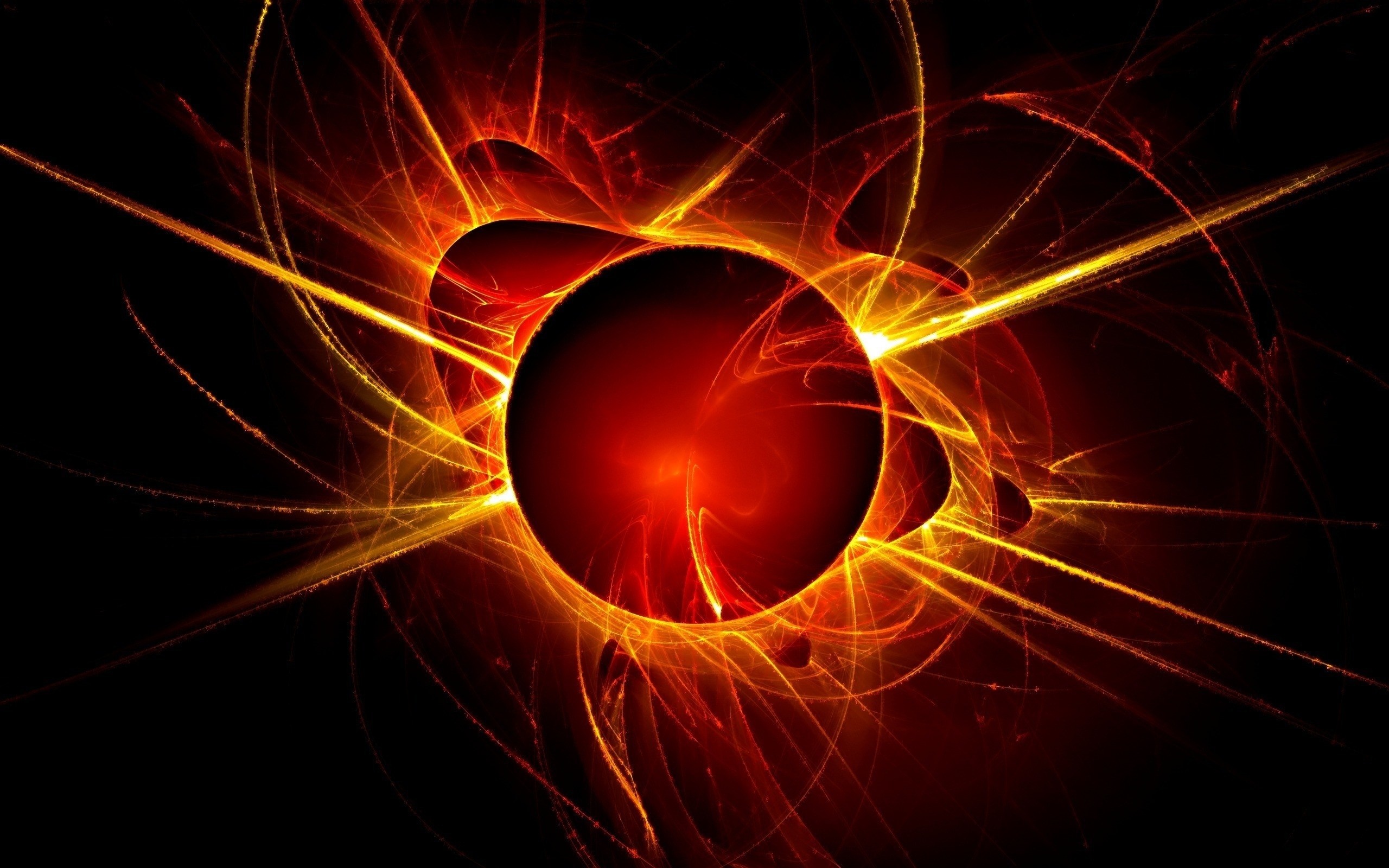 Abstract fractal art of a solar eclipse HD Wallpaper