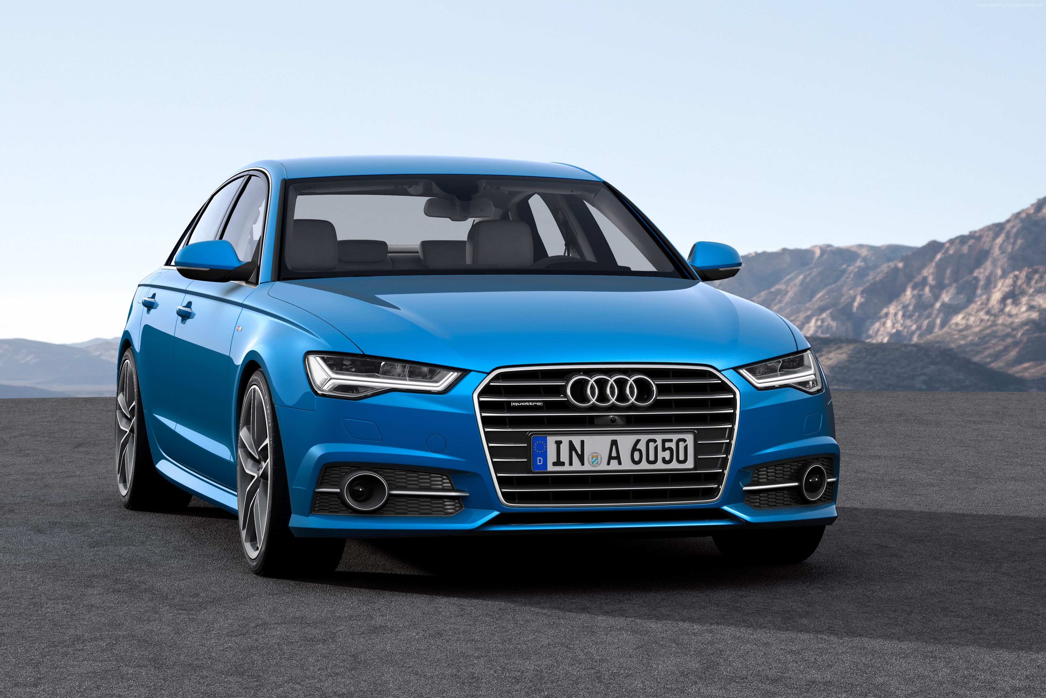 Blue Audi A6 Sedan HD Wallpaper