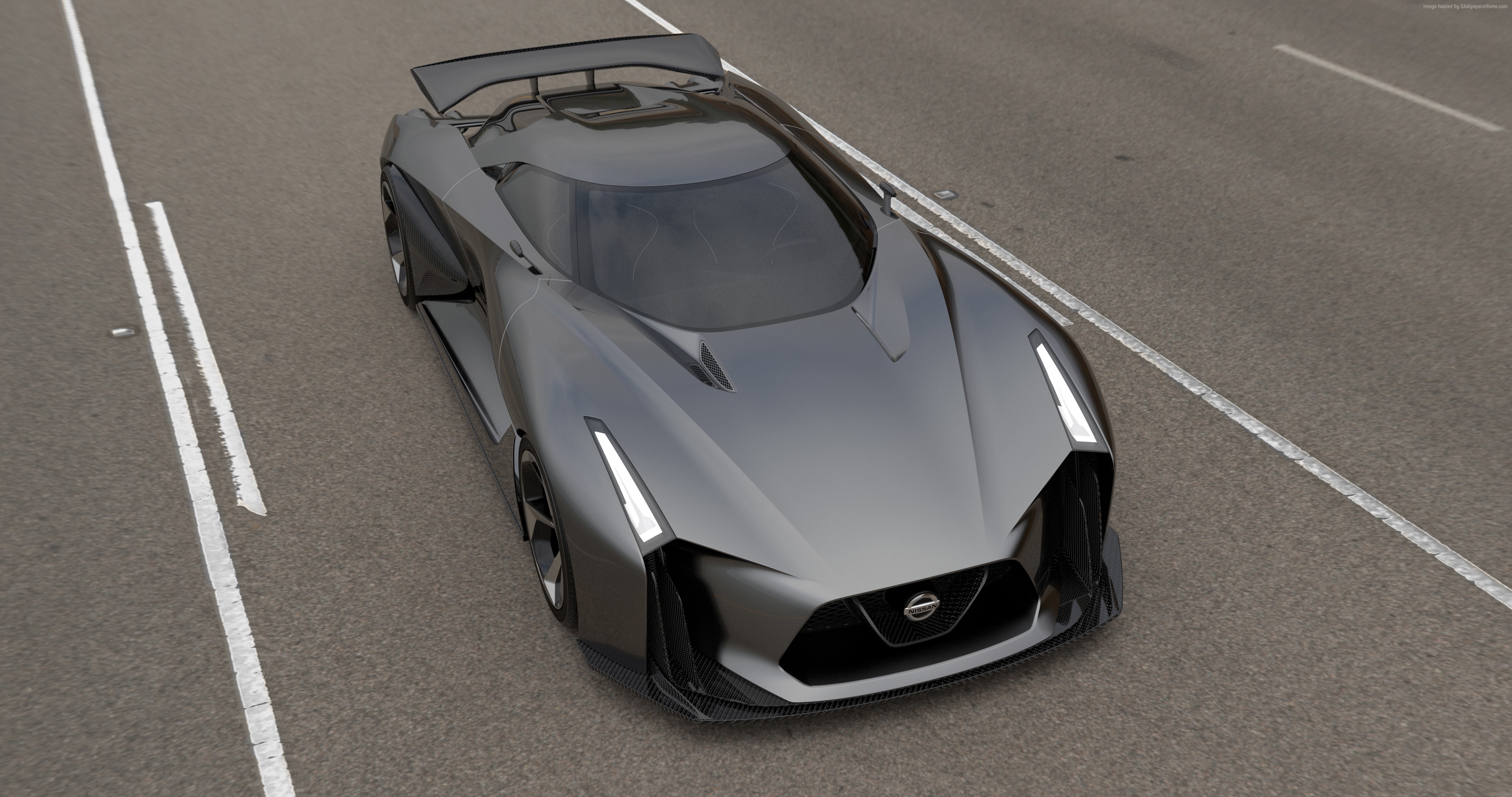 Nissan 2020 Vision Gran Turismo concept car on road HD Wallpaper