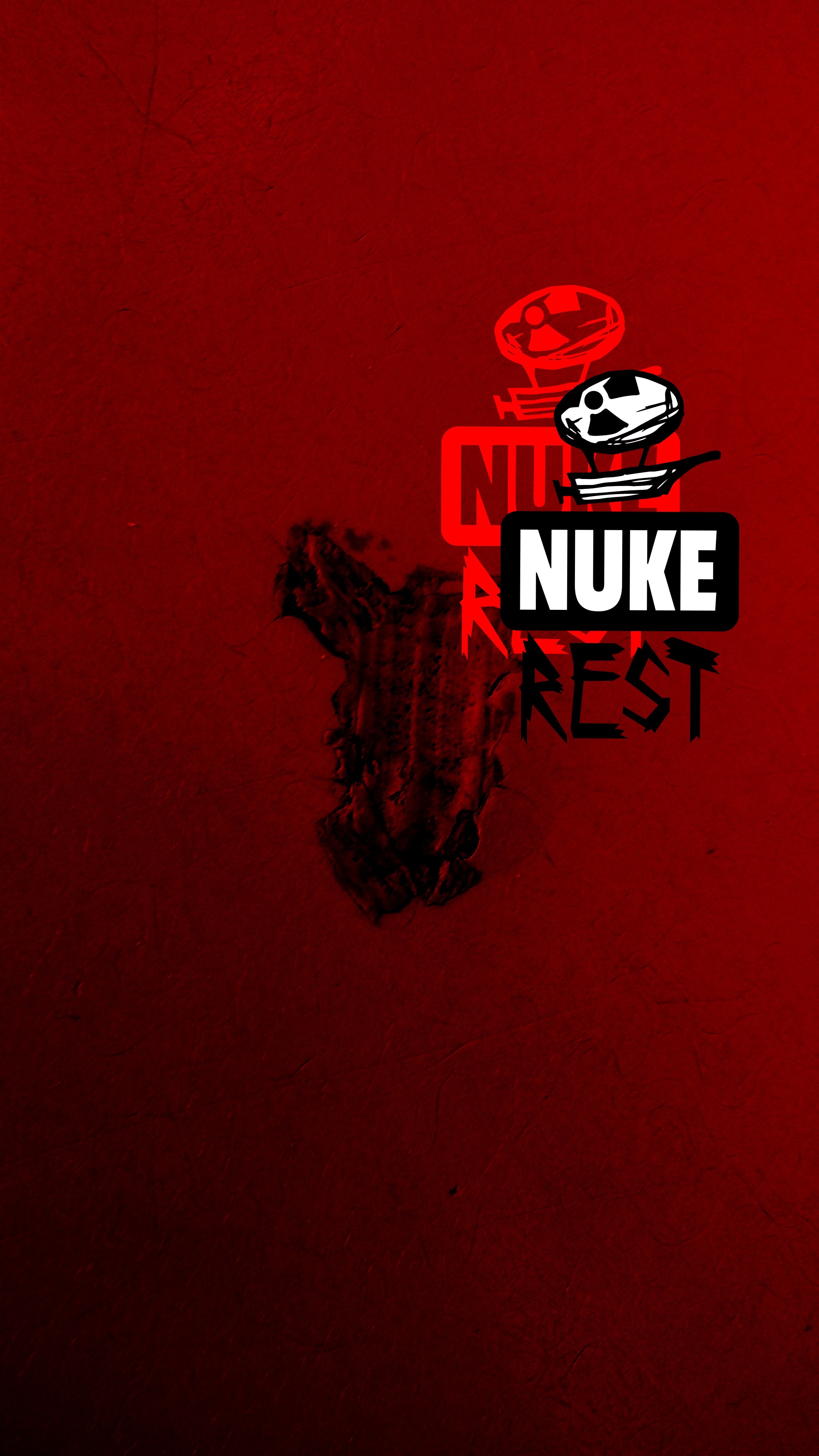 Nike Nuke Rest logo on red textured background HD Wallpaper