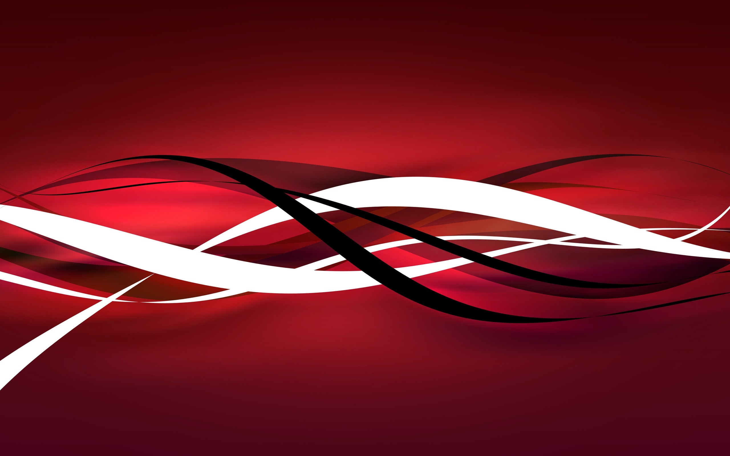 Abstract red background with white and black wavy lines HD Wallpaper
