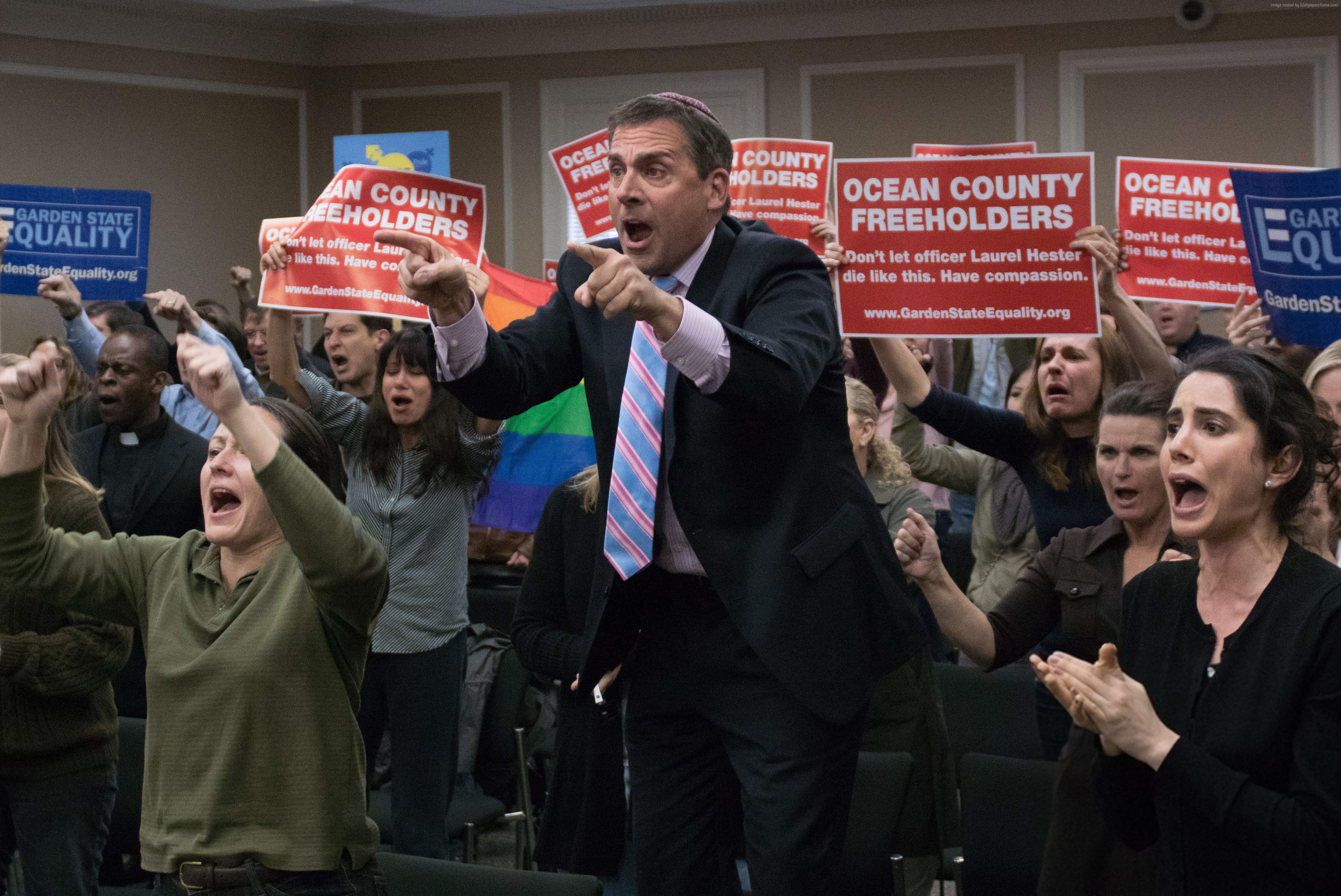 Steve Carell in Freeheld protest HD Wallpaper