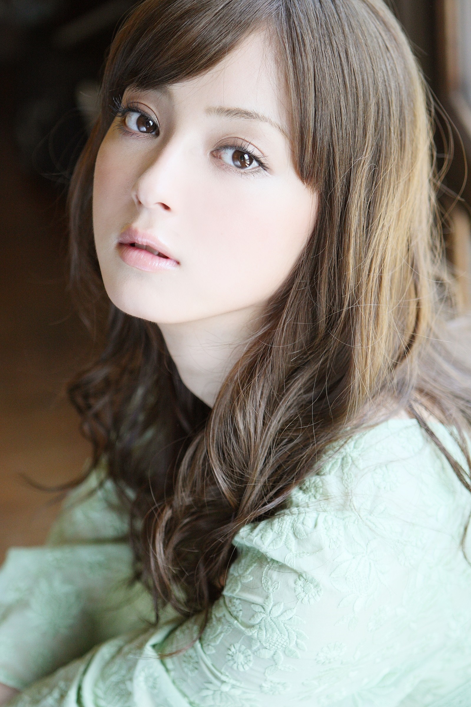 Sasaki Nozomi Portrait with Soft Brown Hair HD Wallpaper