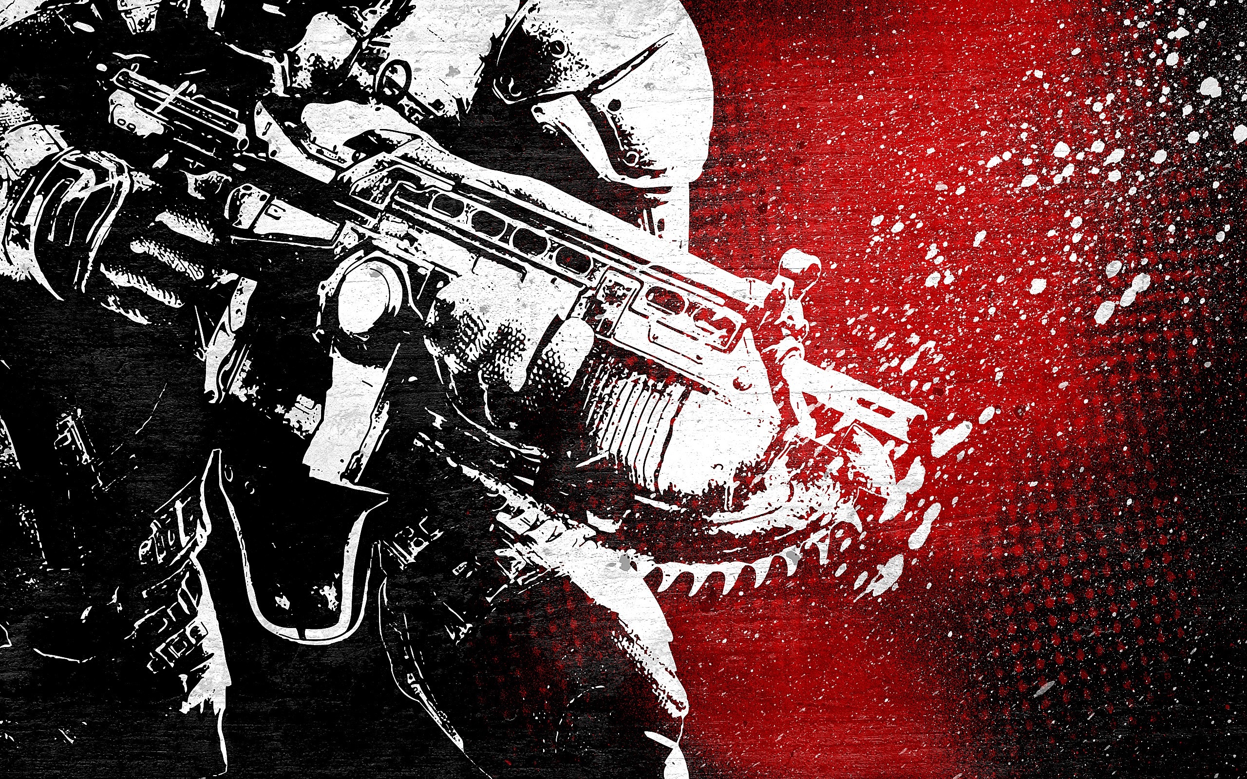 Gears of War soldier with weapon HD Wallpaper