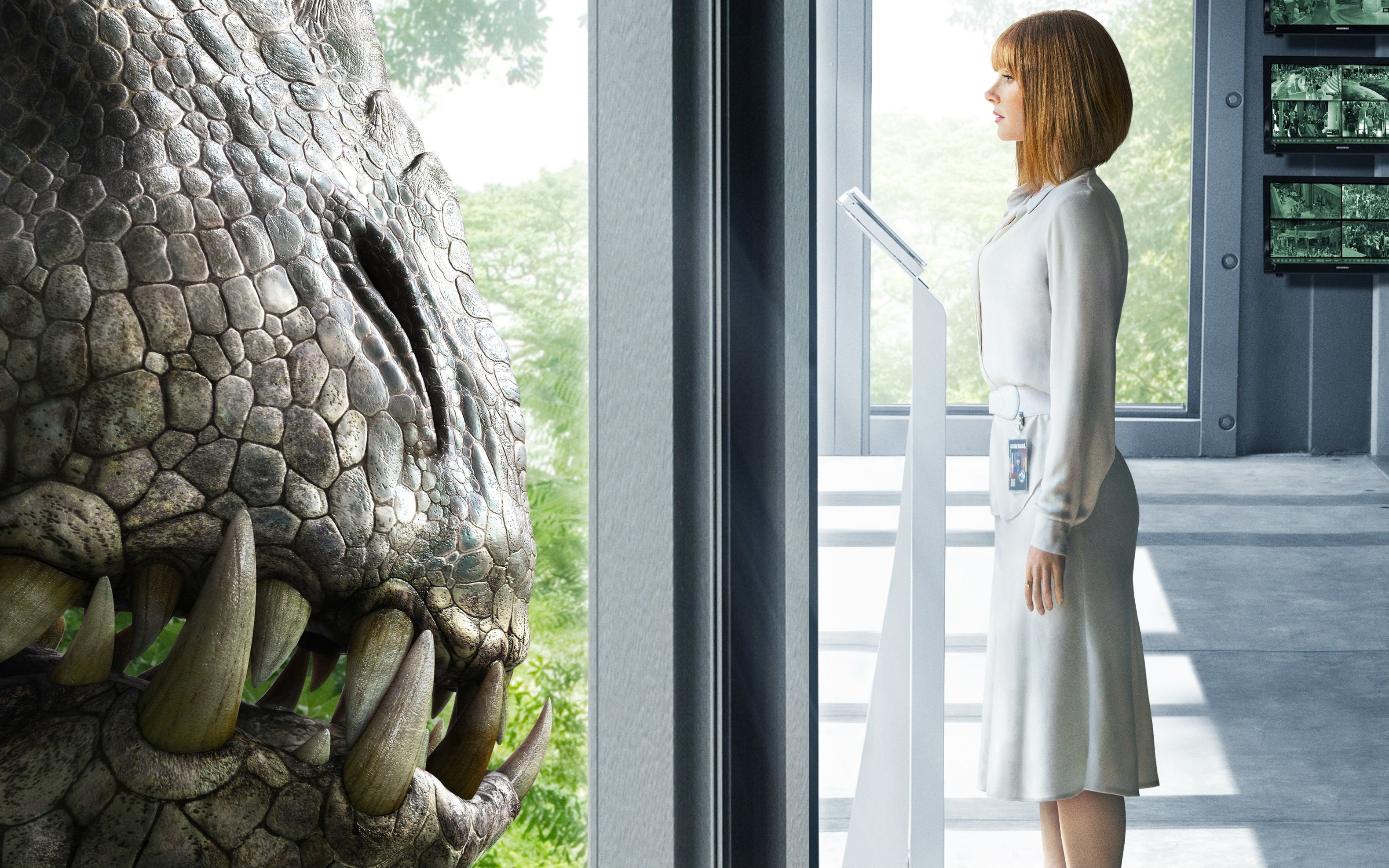 Claire Dearing and Indominus Rex from Jurassic World HD Wallpaper