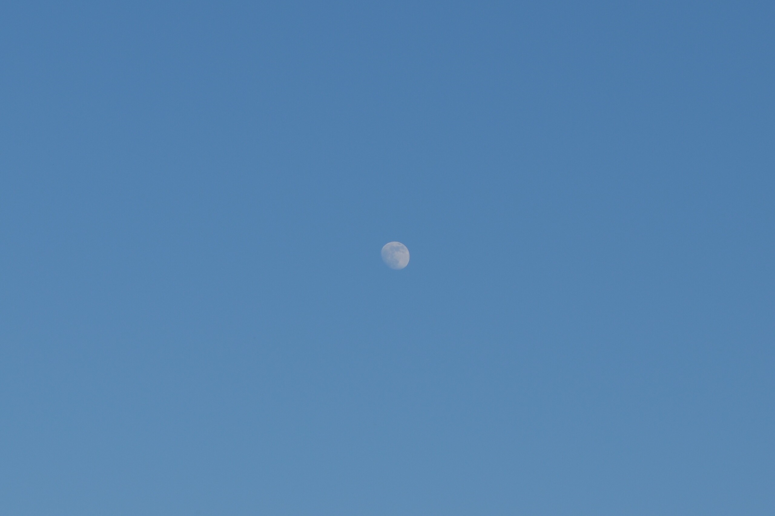 The Moon in a clear blue sky HD Wallpaper