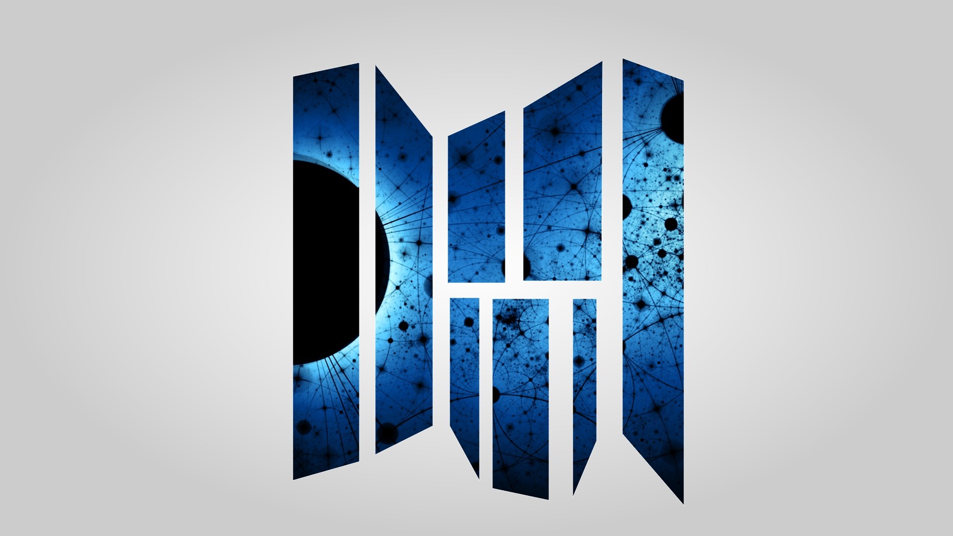 Abstract blue fractal logo design HD Wallpaper