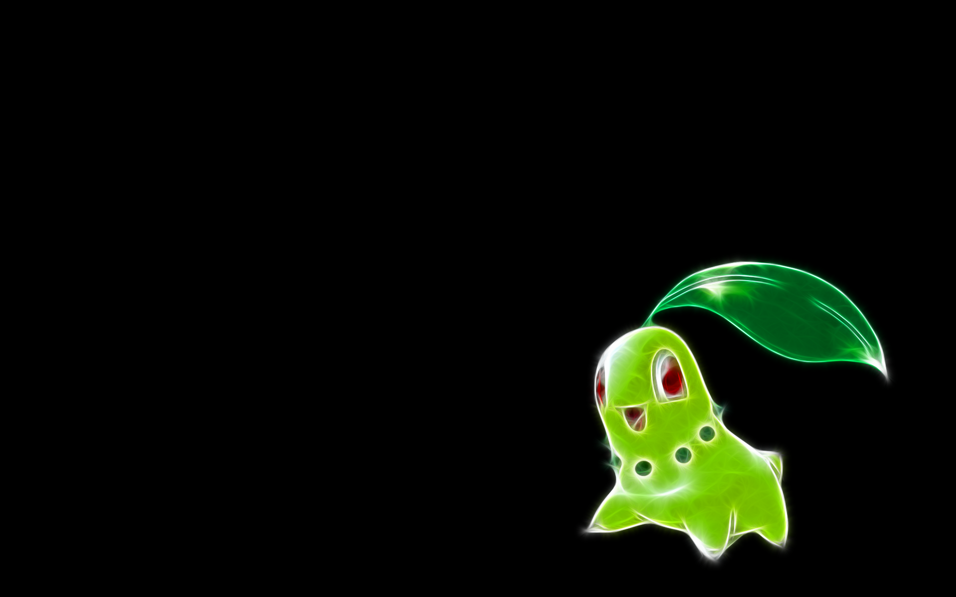 Chikorita from Pokemon with Fractalius effect HD Wallpaper