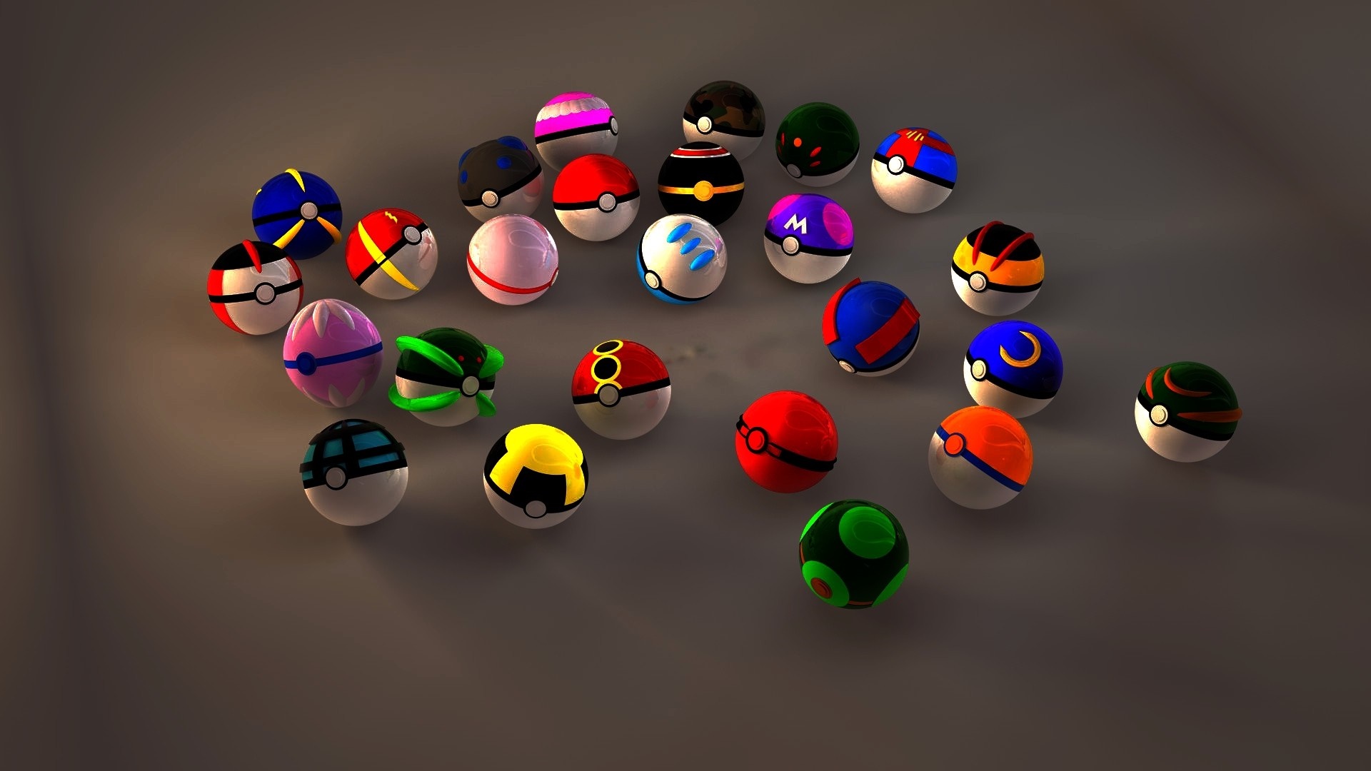 Collection of Pokemon Balls HD Wallpaper