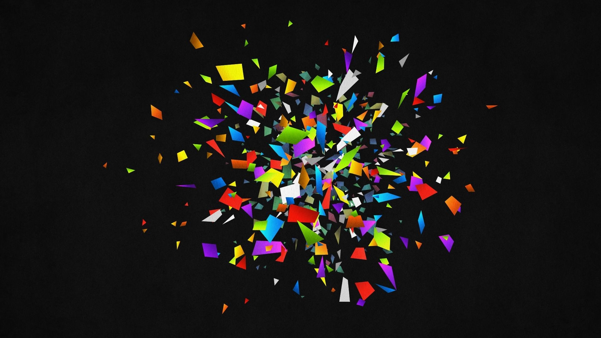 Colorful confetti explosion on black background HD Wallpaper