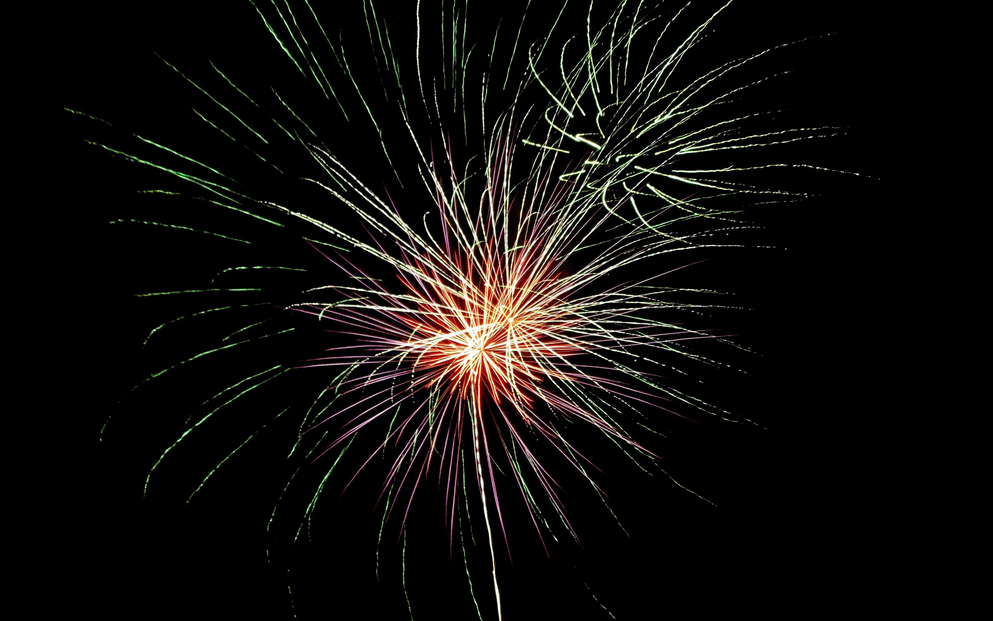 Fireworks exploding in the night sky HD Wallpaper