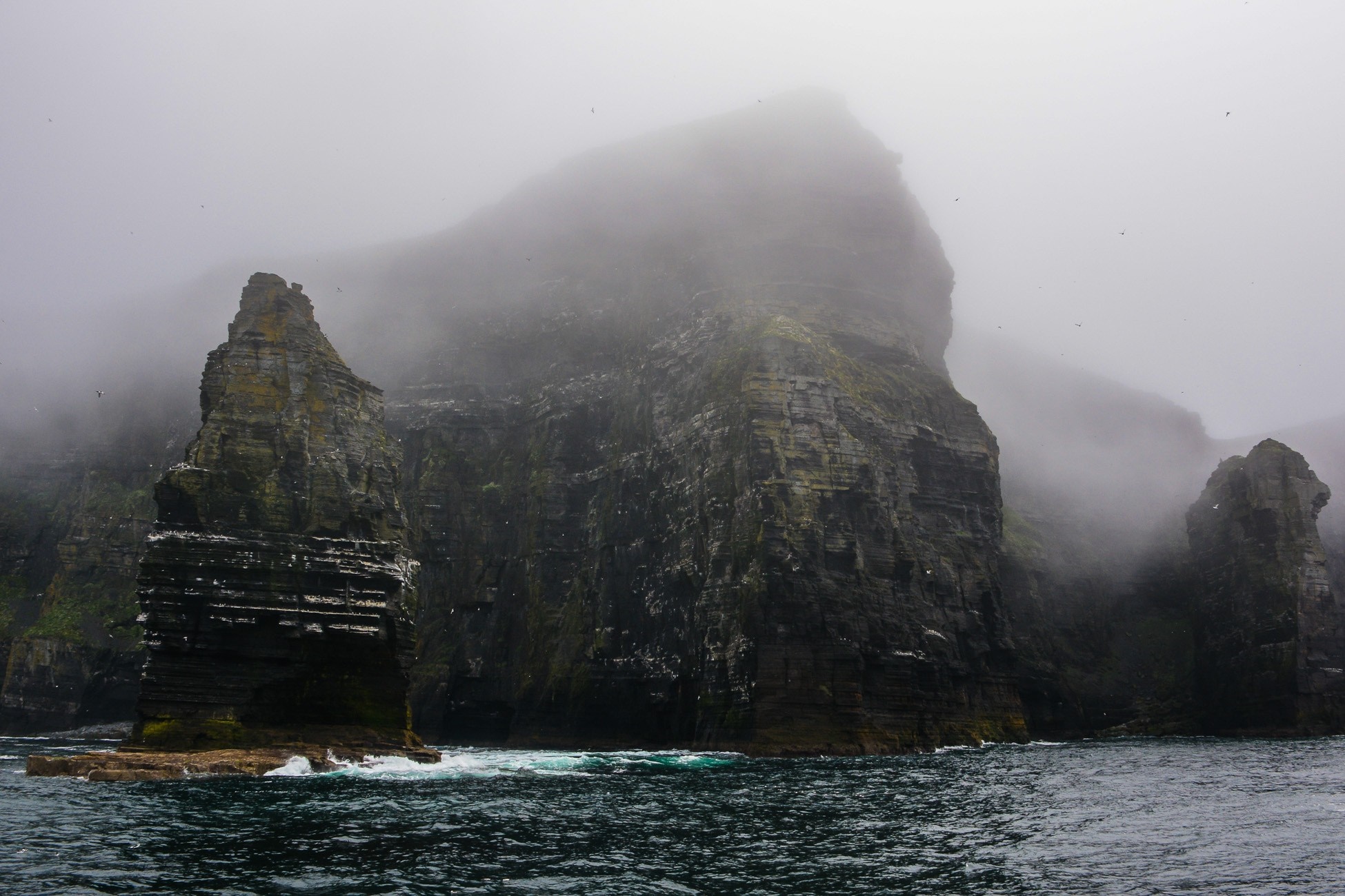 Misty Cliffs Overlooking the Ocean HD Wallpaper