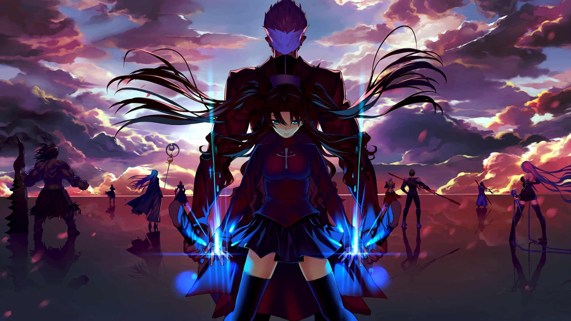 Rin Tohsaka and Archer from Fate Series HD Wallpaper