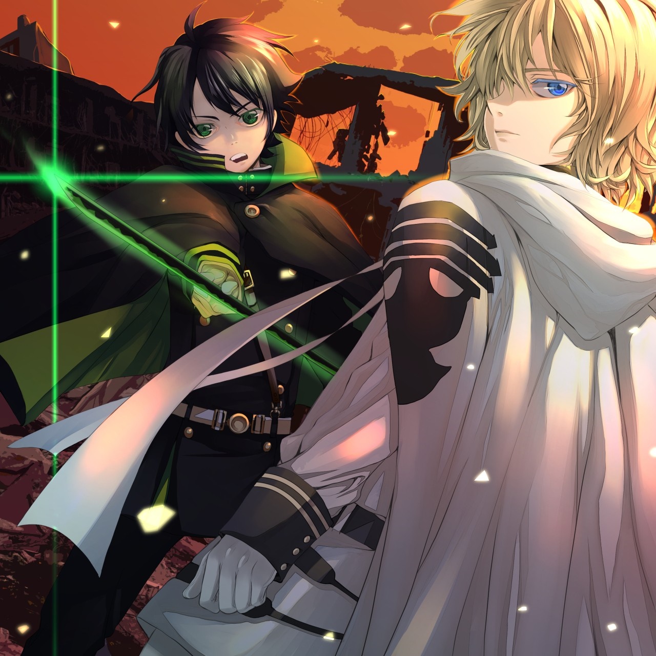 Yuuichirou Hyakuya and Mikaela Hyakuya from Owari no Seraph HD Wallpaper