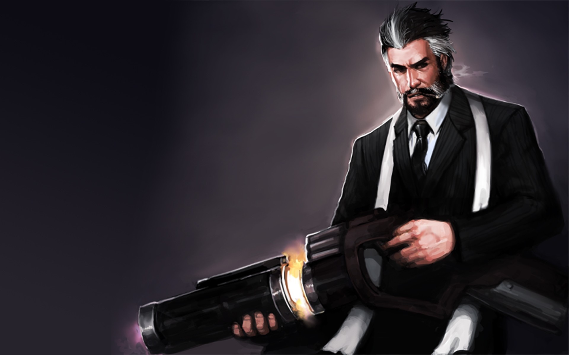 Graves from League of Legends holding a gun HD Wallpaper